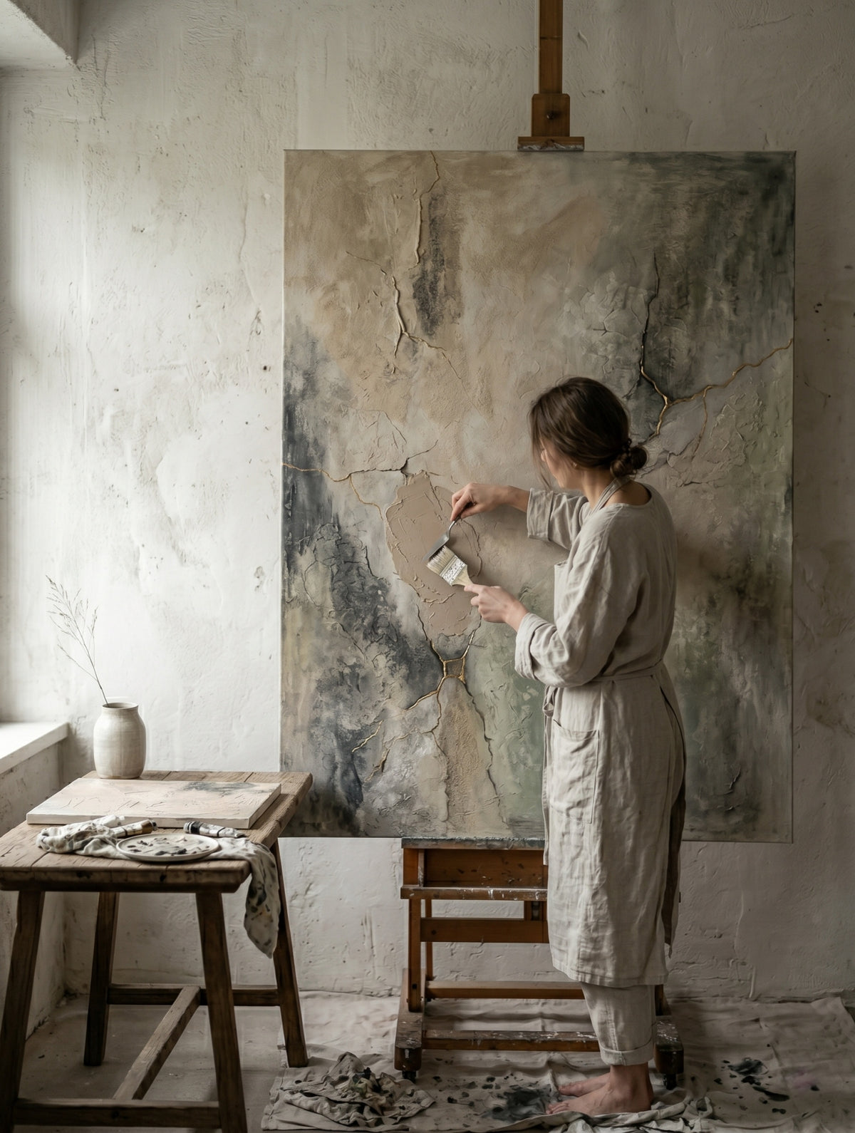 A closer view of the surface and composition
