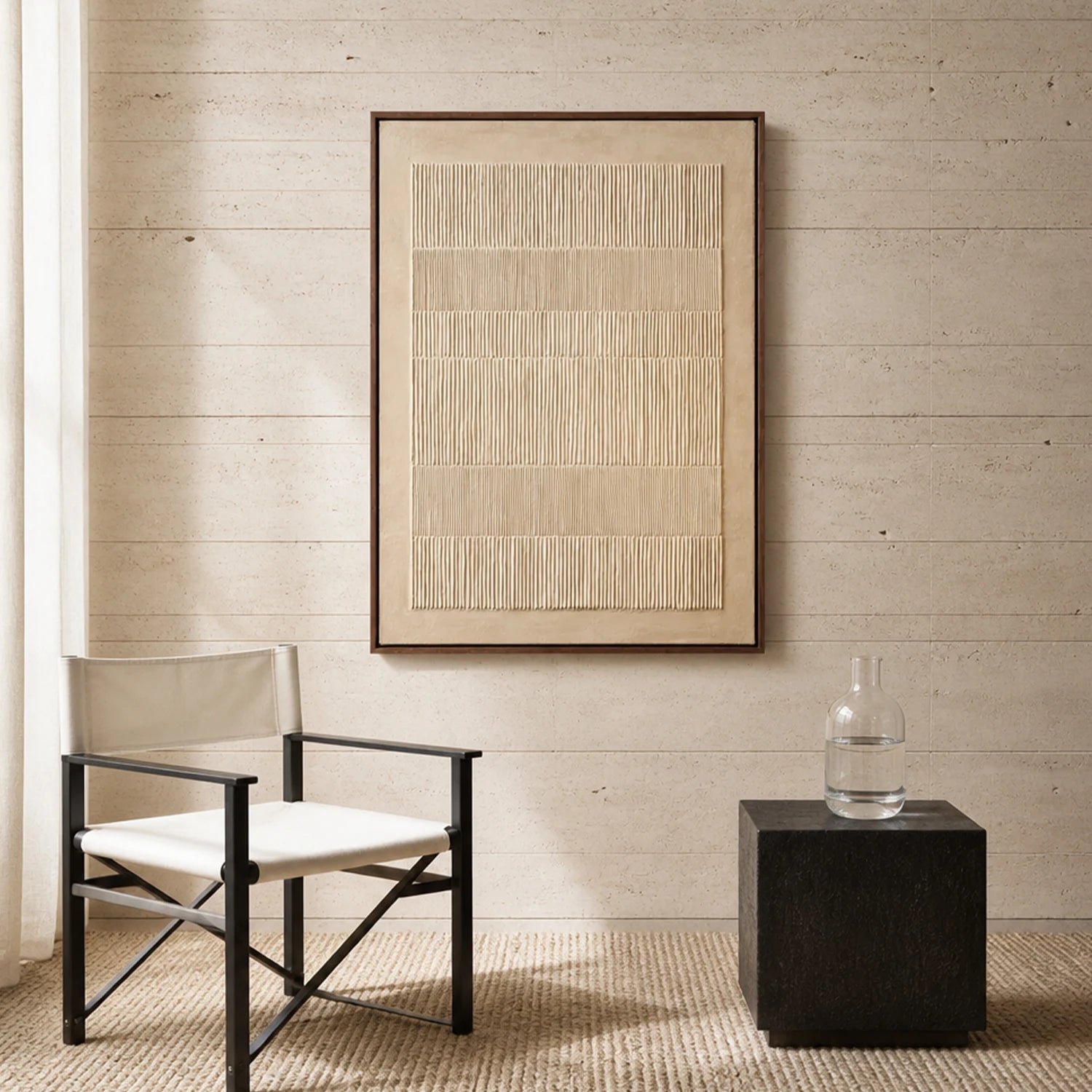 Line Art Abstract ｜ Vertical-Grid-Sanctuary