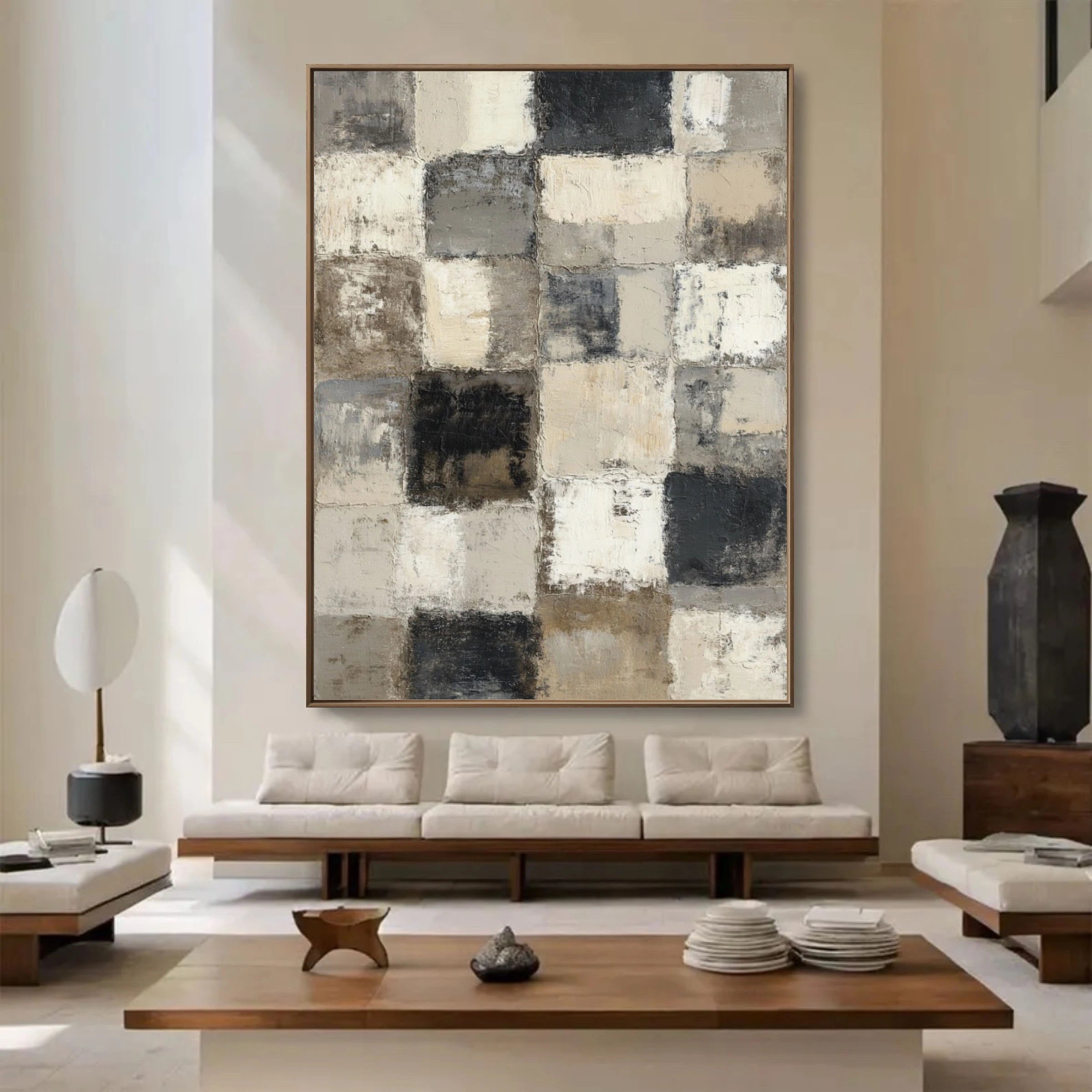 Geometric Abstract Art ｜ Chalky-Lattice-Patina