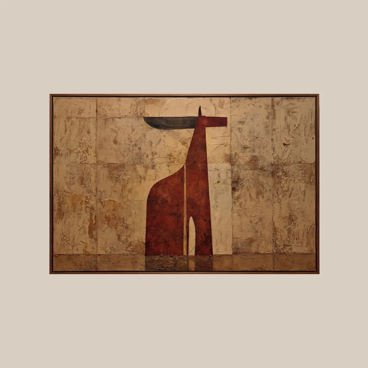 Japandi Wall Art ｜ Crimson-Earth-Monolith