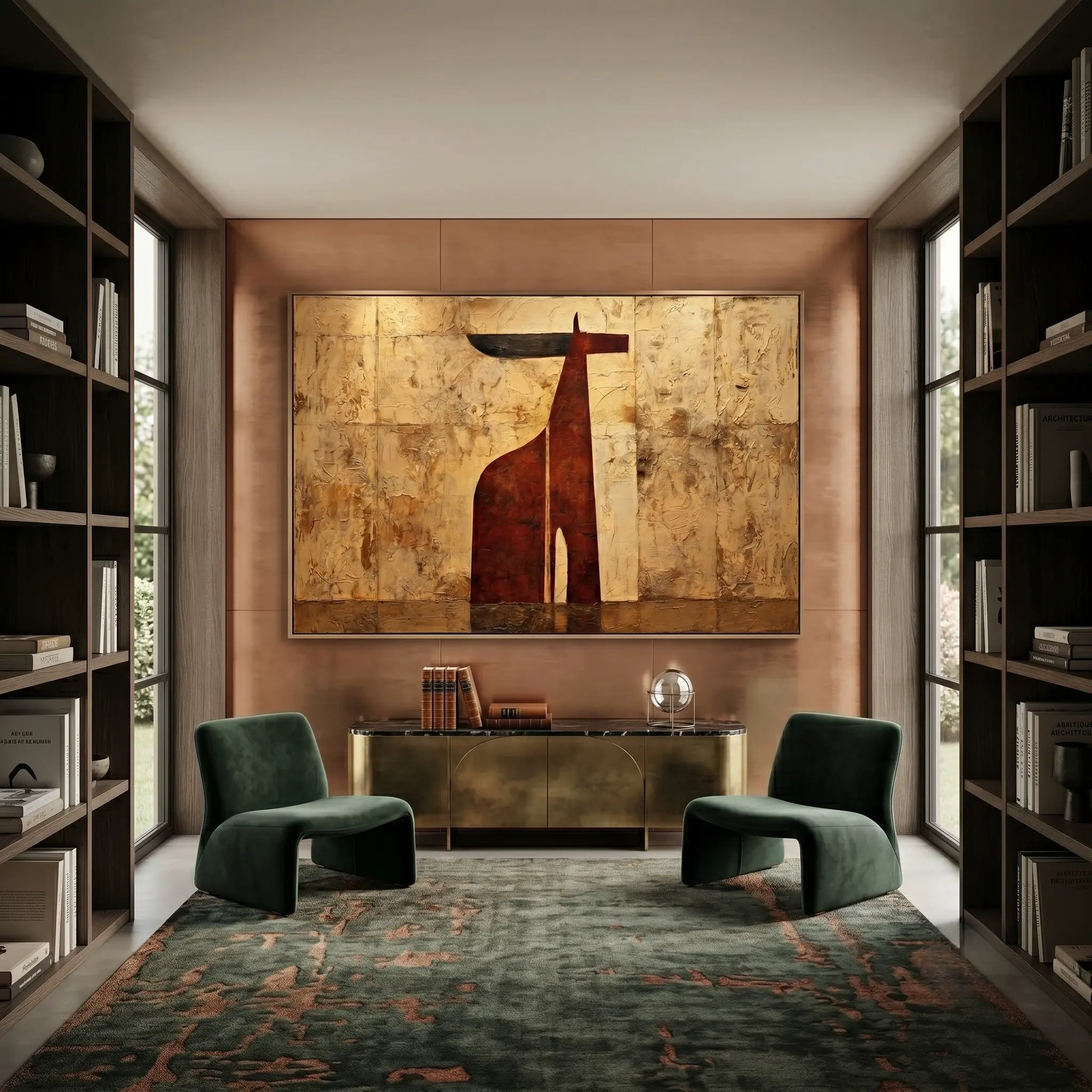 Japandi Wall Art ｜ Crimson-Earth-Monolith