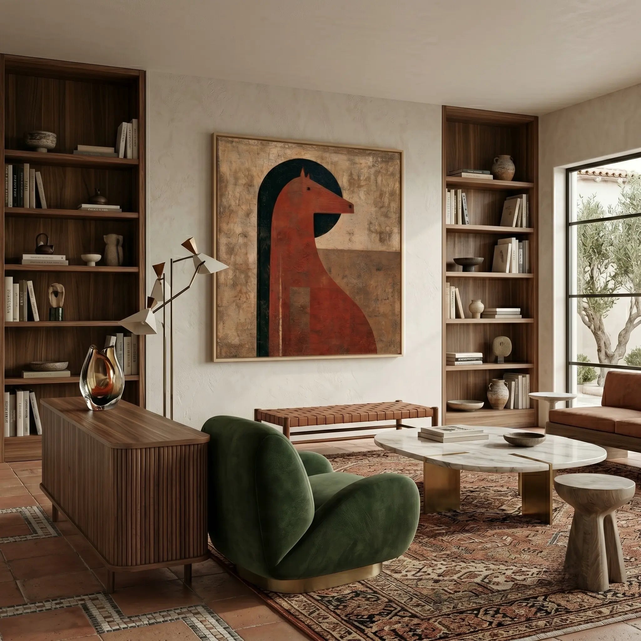 Japandi Wall Art ｜ Crimson-Terra-Spirit