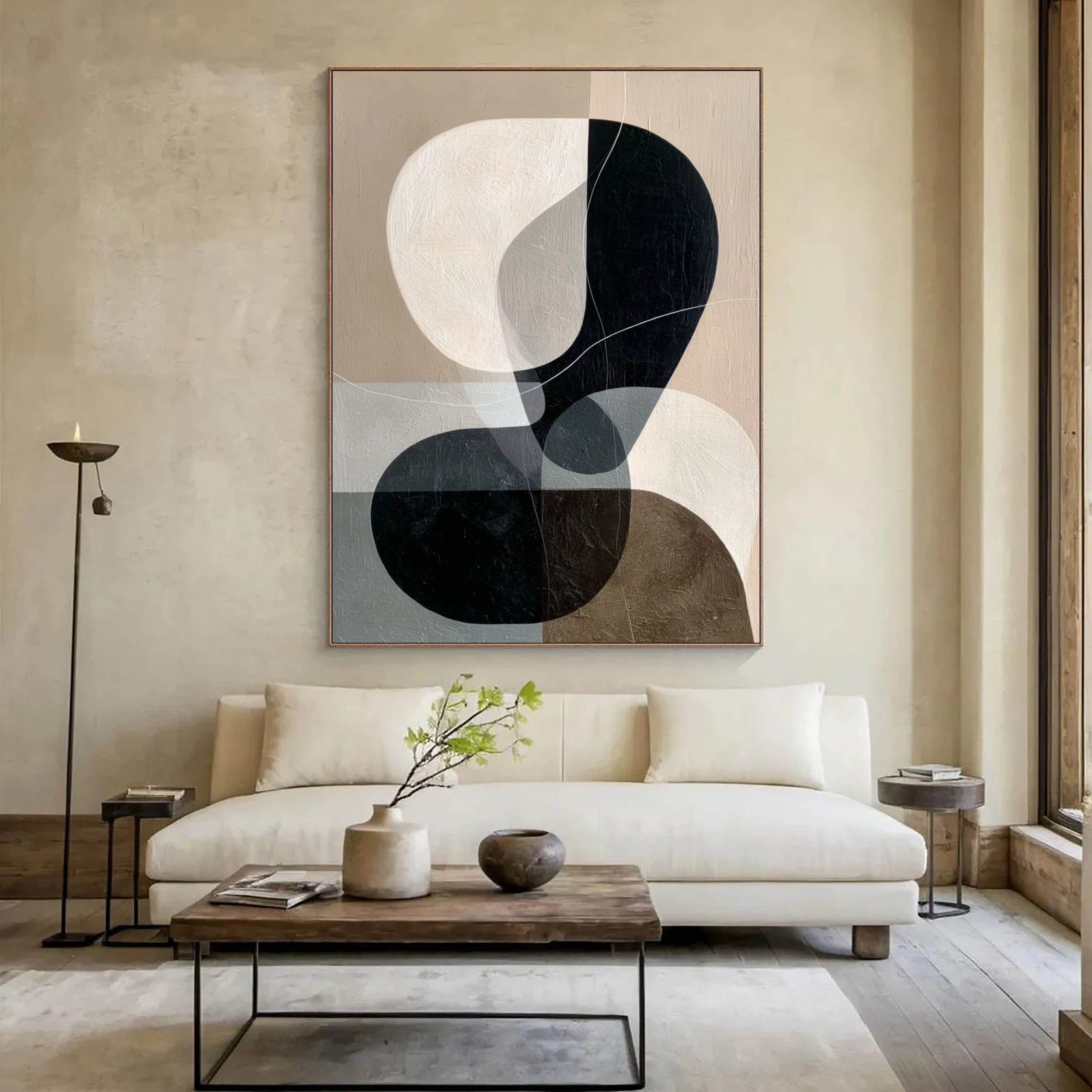 Geometric Abstract Art ｜ Curved-Block-Overlap