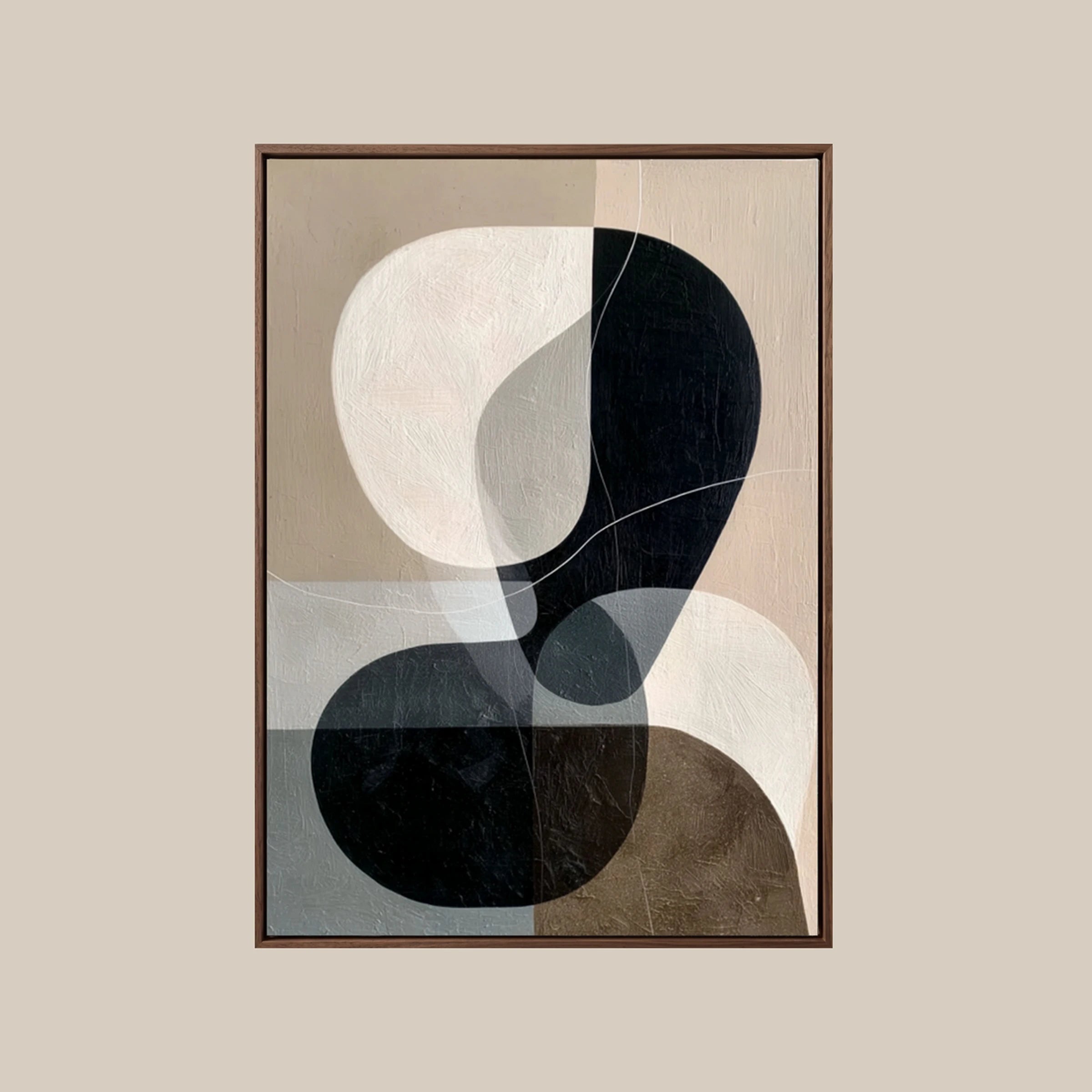 Geometric Abstract Art ｜ Curved-Block-Overlap