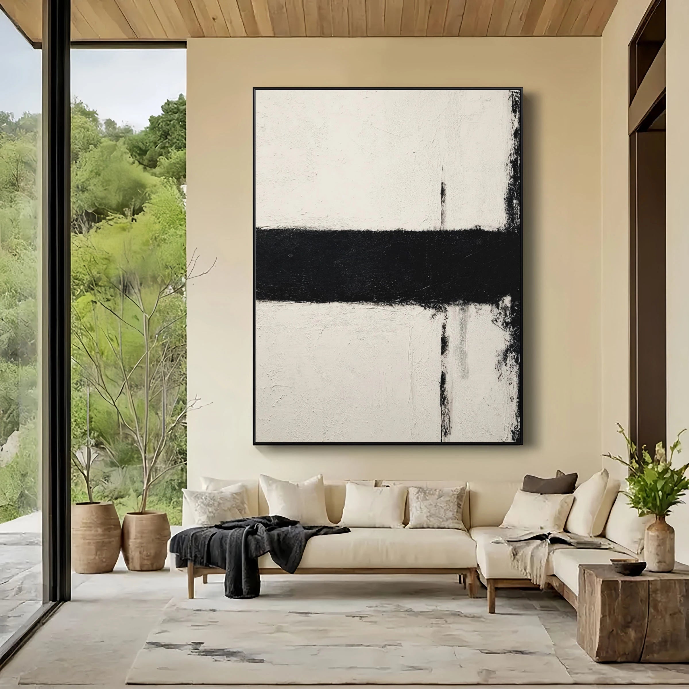 Black and White Abstract ｜ Gesso-Horizon-Patina