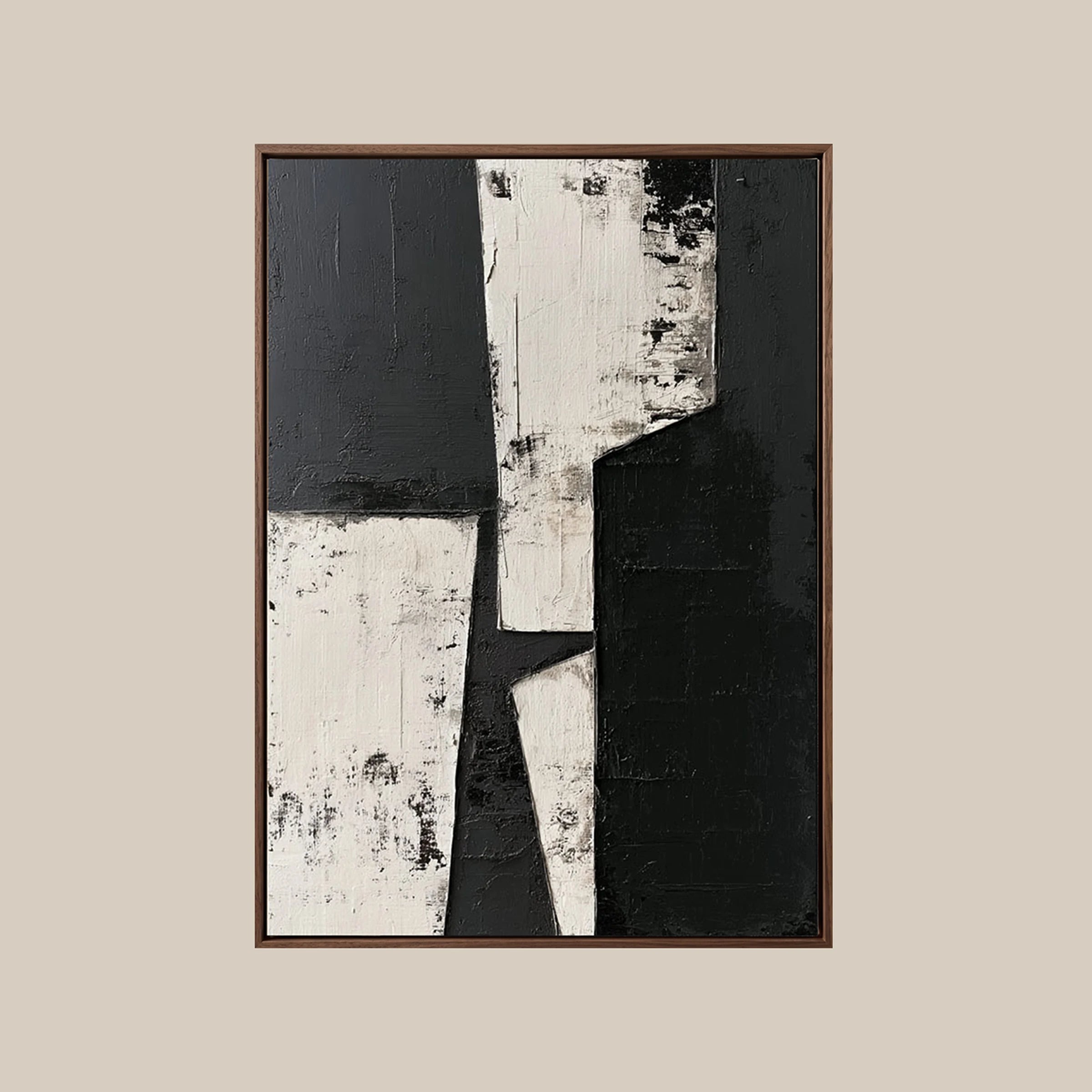 Black and White Abstract ｜ Gesso-Tectonic-Stucco