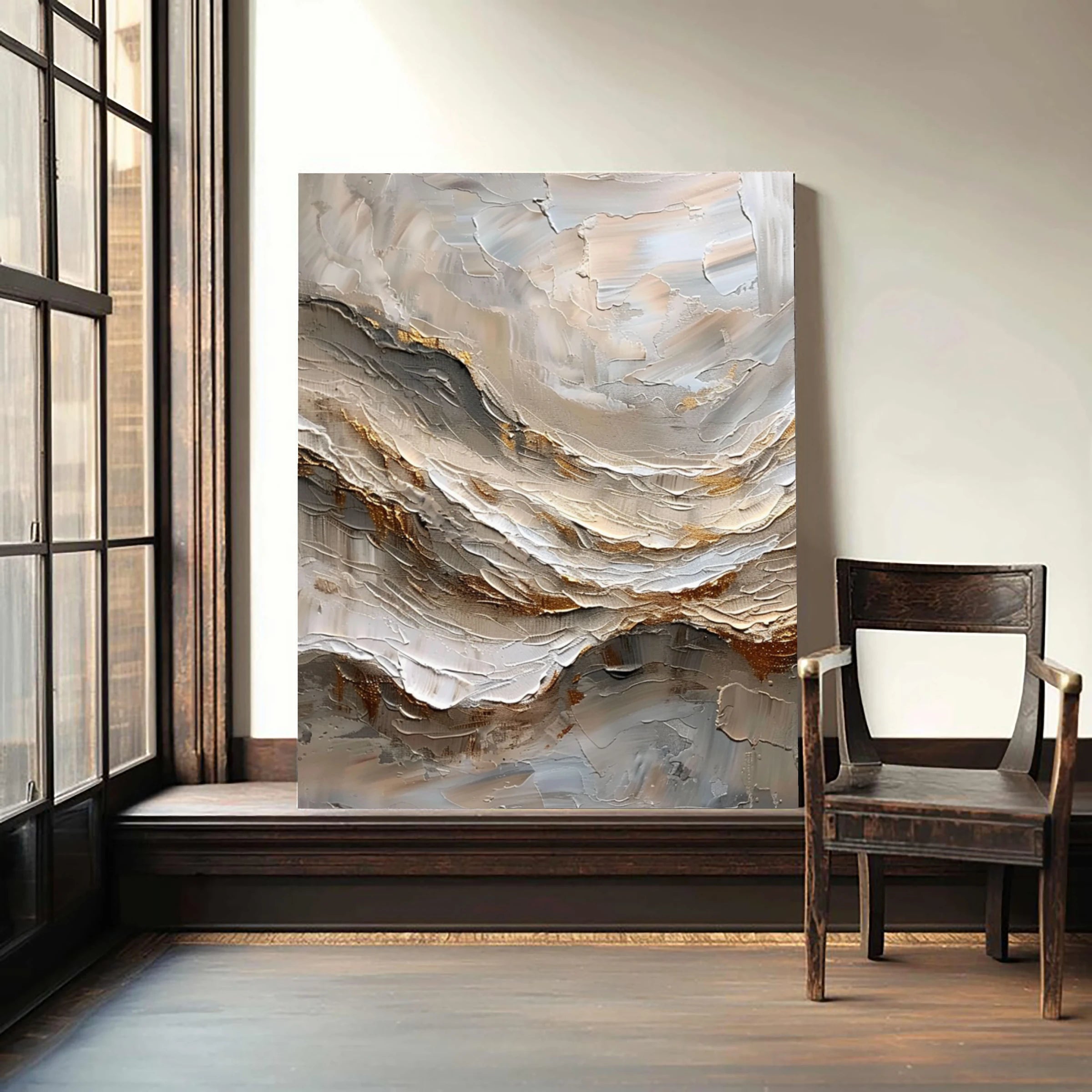 Textured Wall Art ｜ Gilded-Strata-Relic