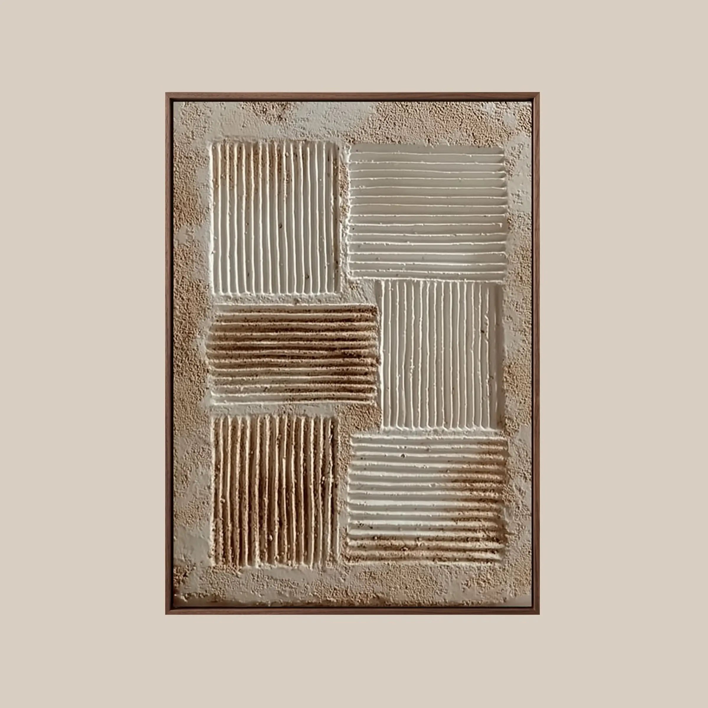 Textured Wall Art ｜ Grid-Rhythm-Ochre