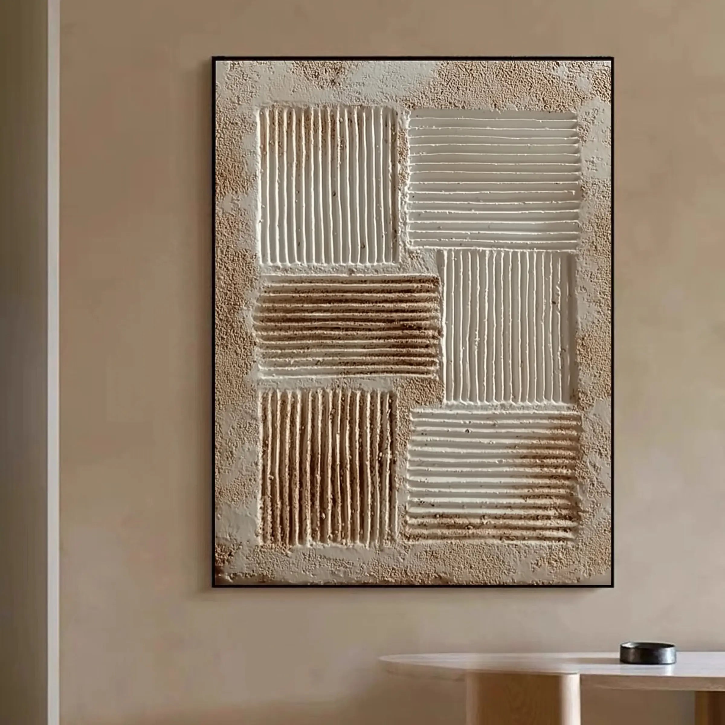 Textured Wall Art ｜ Grid-Rhythm-Ochre