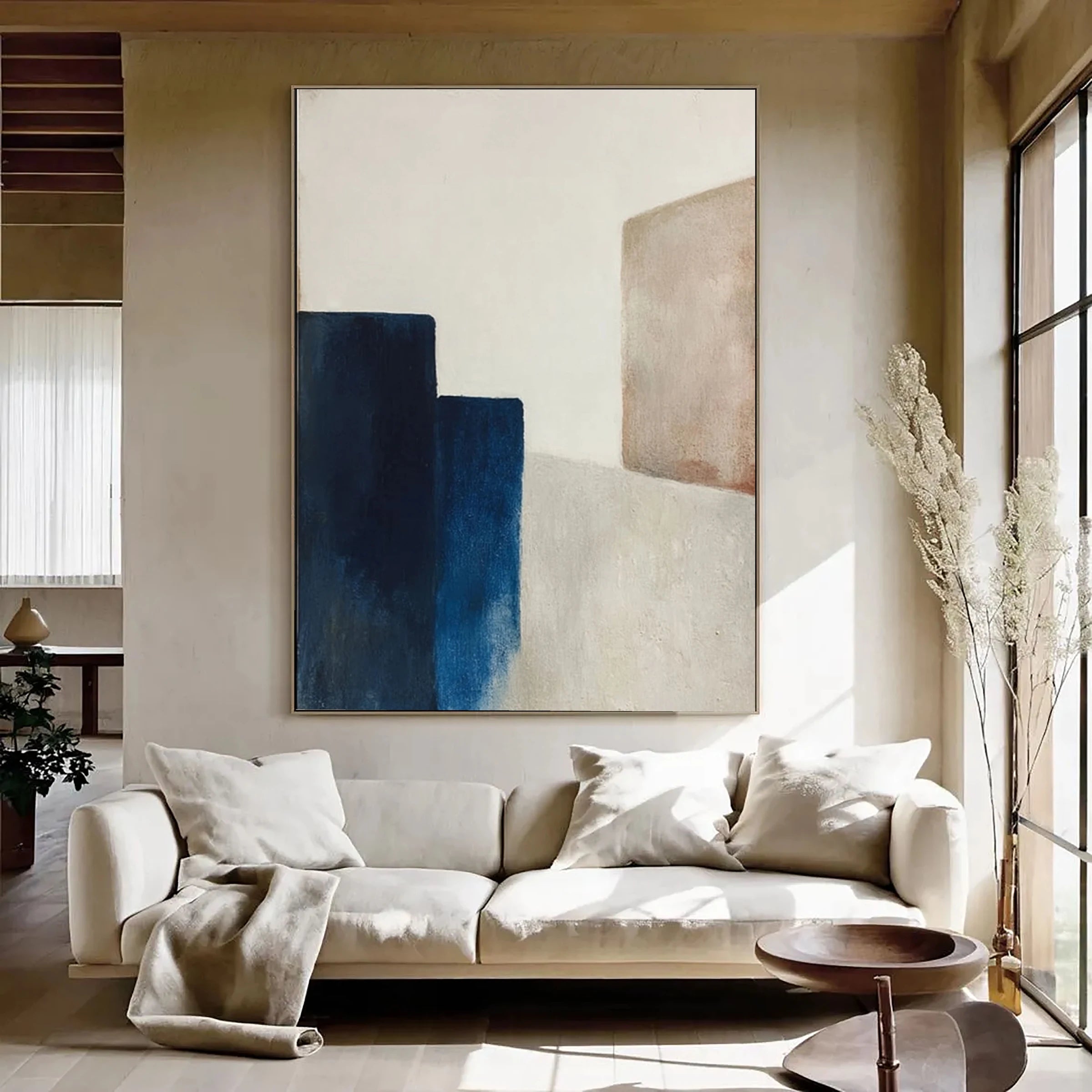 Geometric Abstract Art ｜ Indigo-Block-Structure