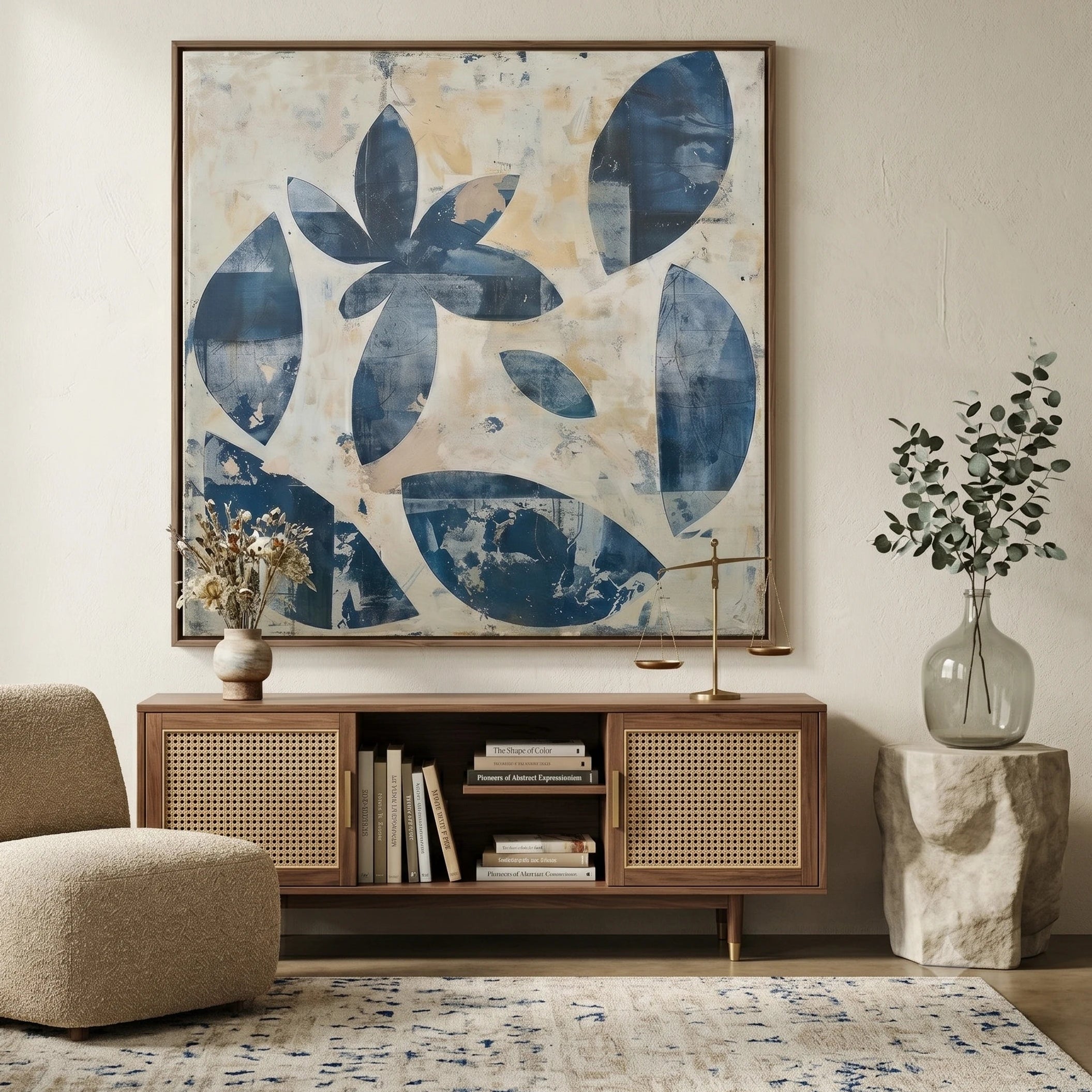 Japandi Wall Art ｜ Indigo-Organic-Patina