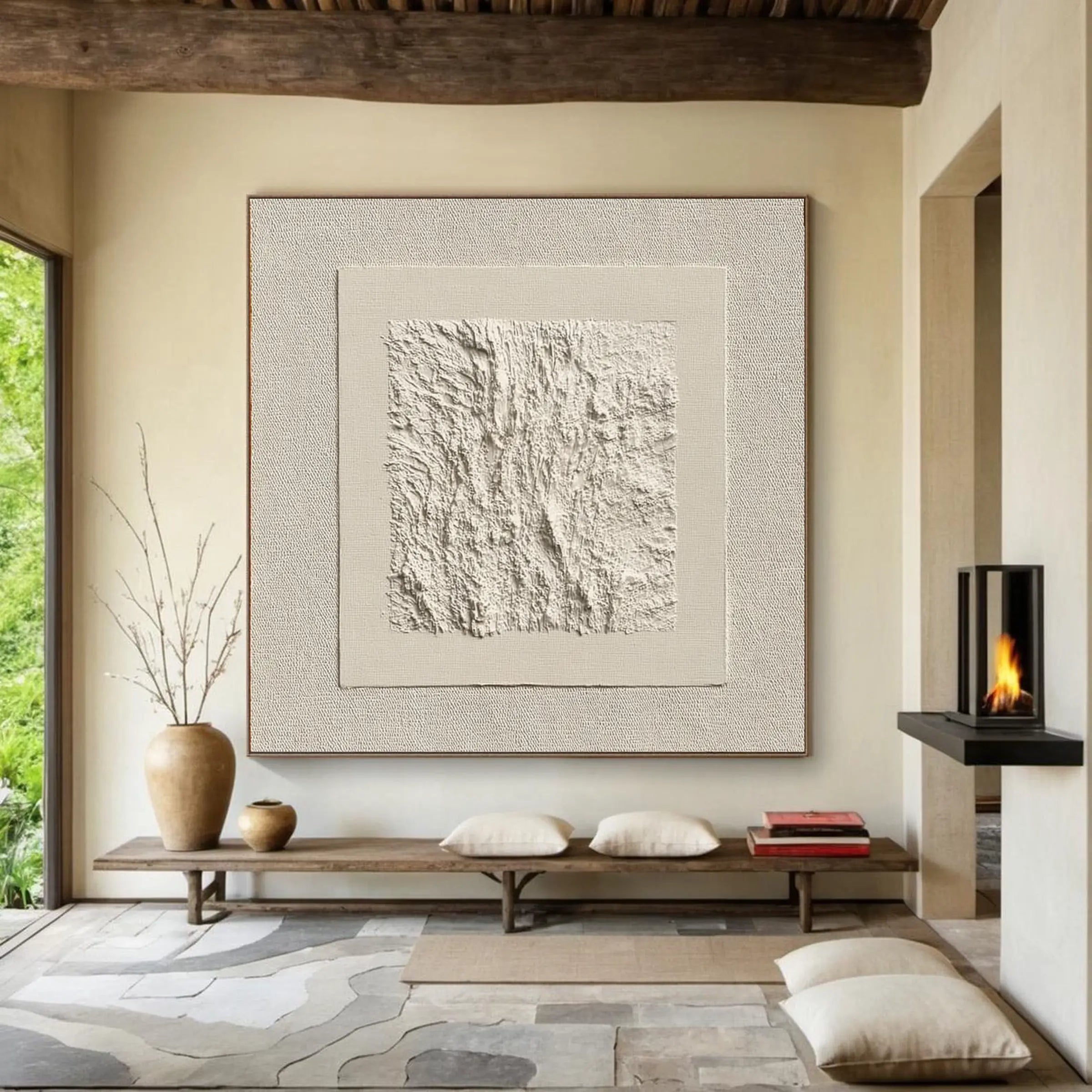 Textured Wall Art ｜ Ivory-Glacier-Fragment