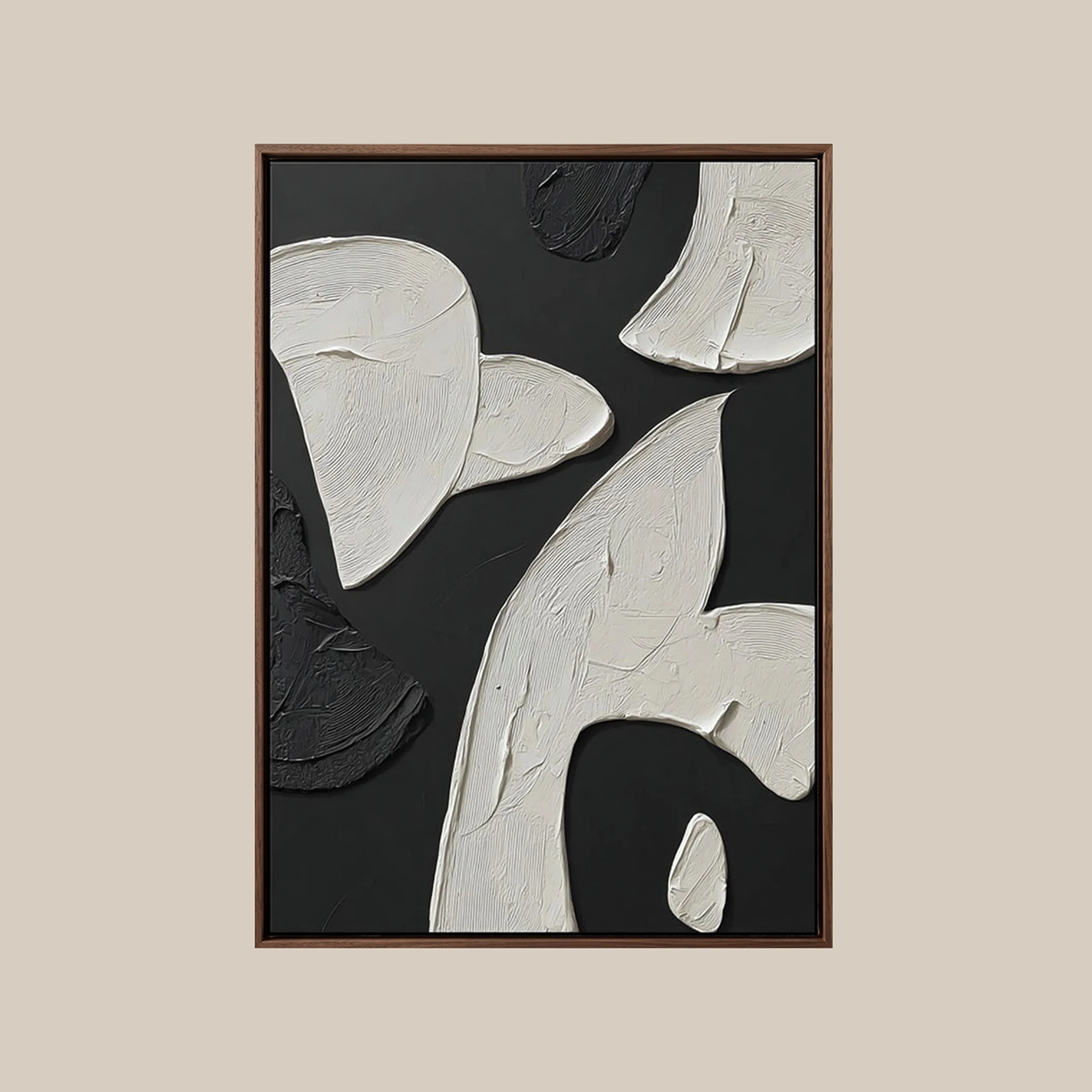 Black and White Abstract ｜ Ivory-Organic-Stucco