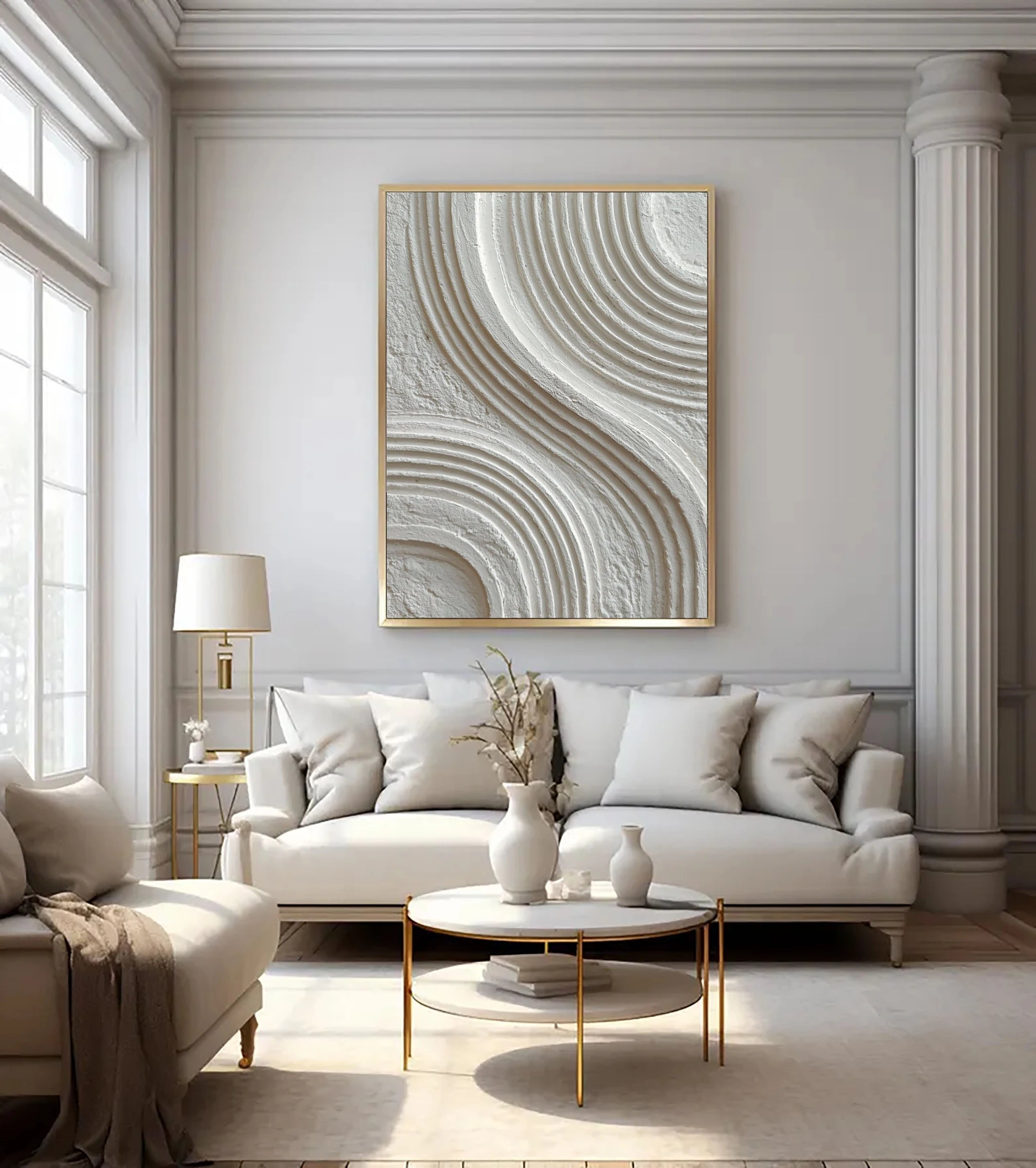 Line Art Abstract ｜ Linear-Swirl-Monochrome