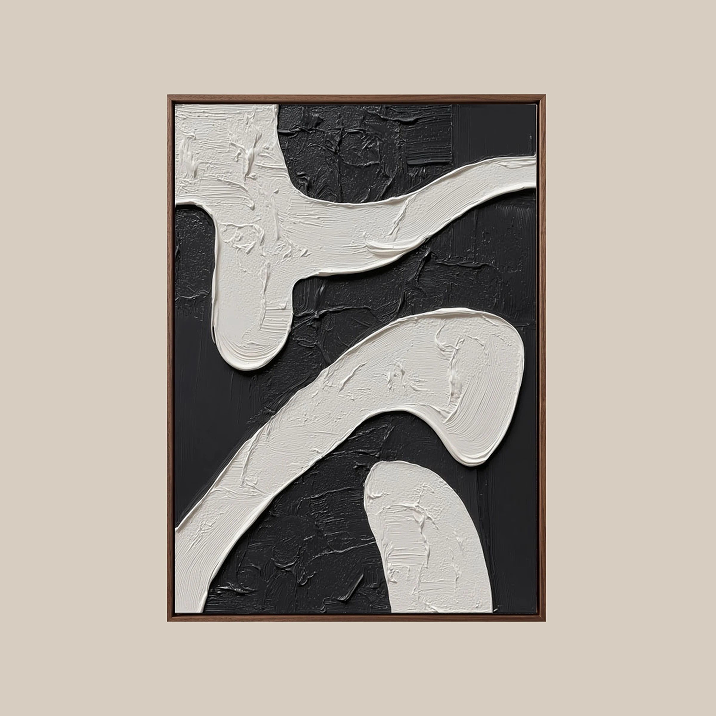 Black and White Abstract ｜ Monolithic-Organic-Plaster