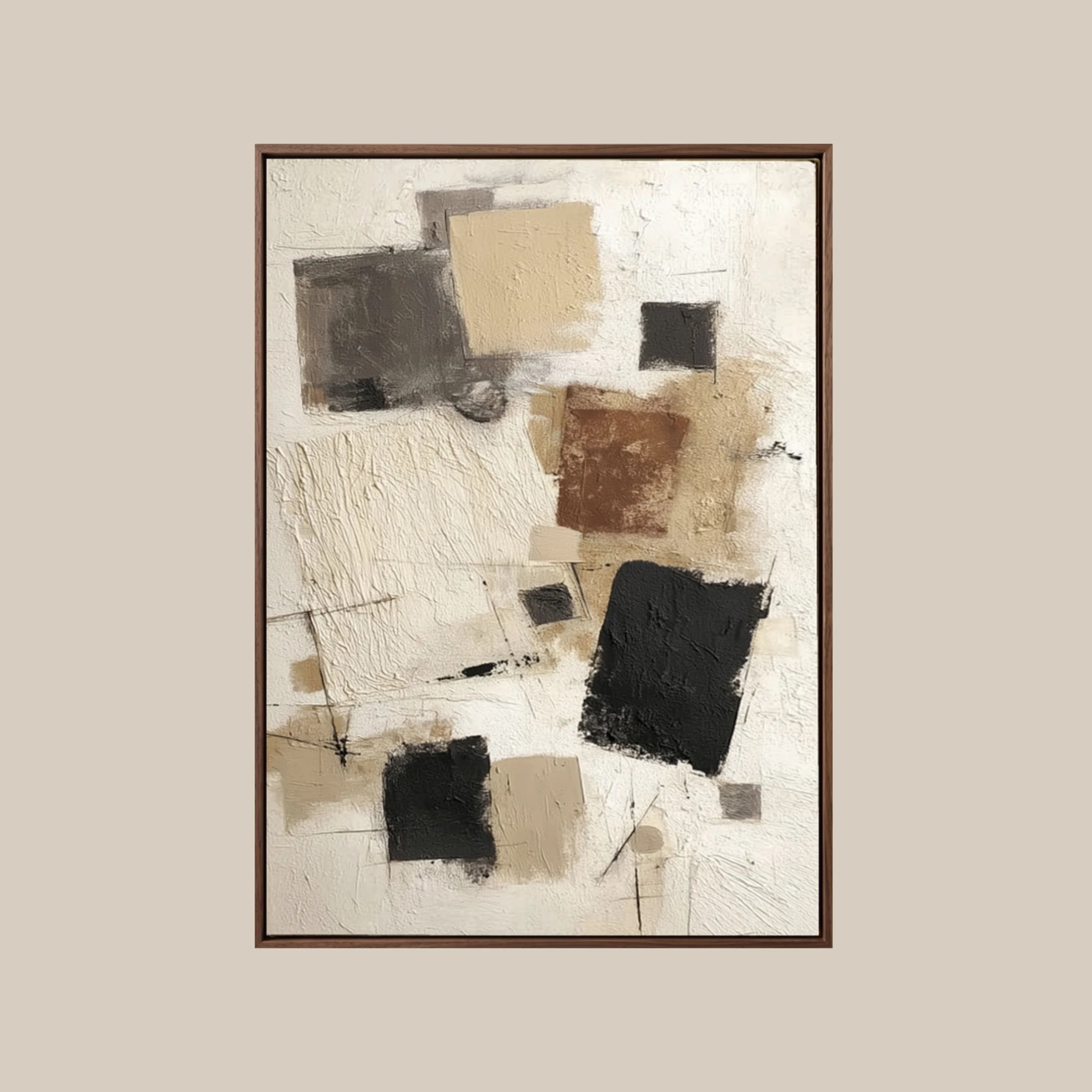 Geometric Abstract Art ｜ Muted-Block-Structure