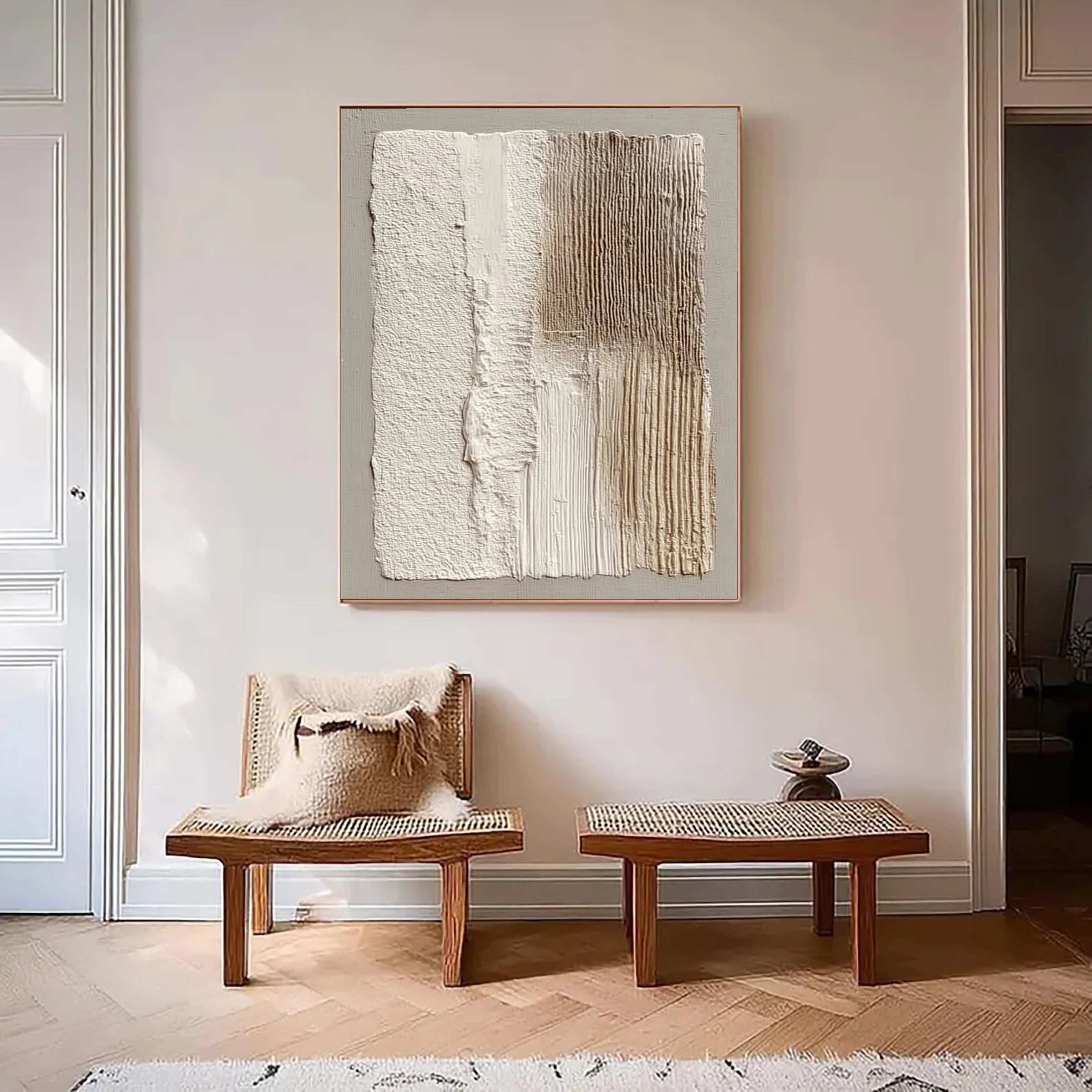 Line Art Abstract ｜ Oat-Ribbed-Patchwork