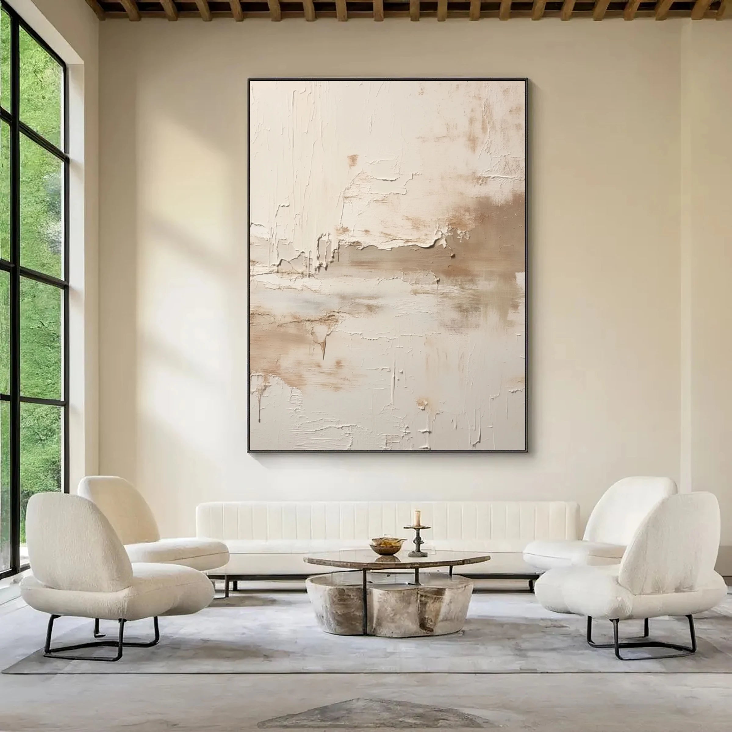 Textured Wall Art ｜ Oatmeal-Plaster-Erosion