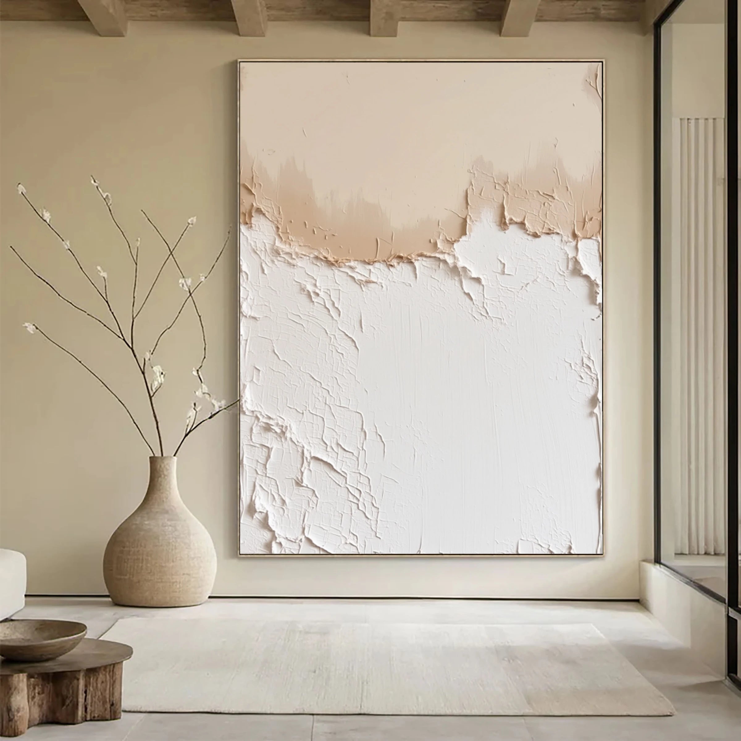 Neutral Wall Art ｜ Oatmeal-Plaster-Fracture