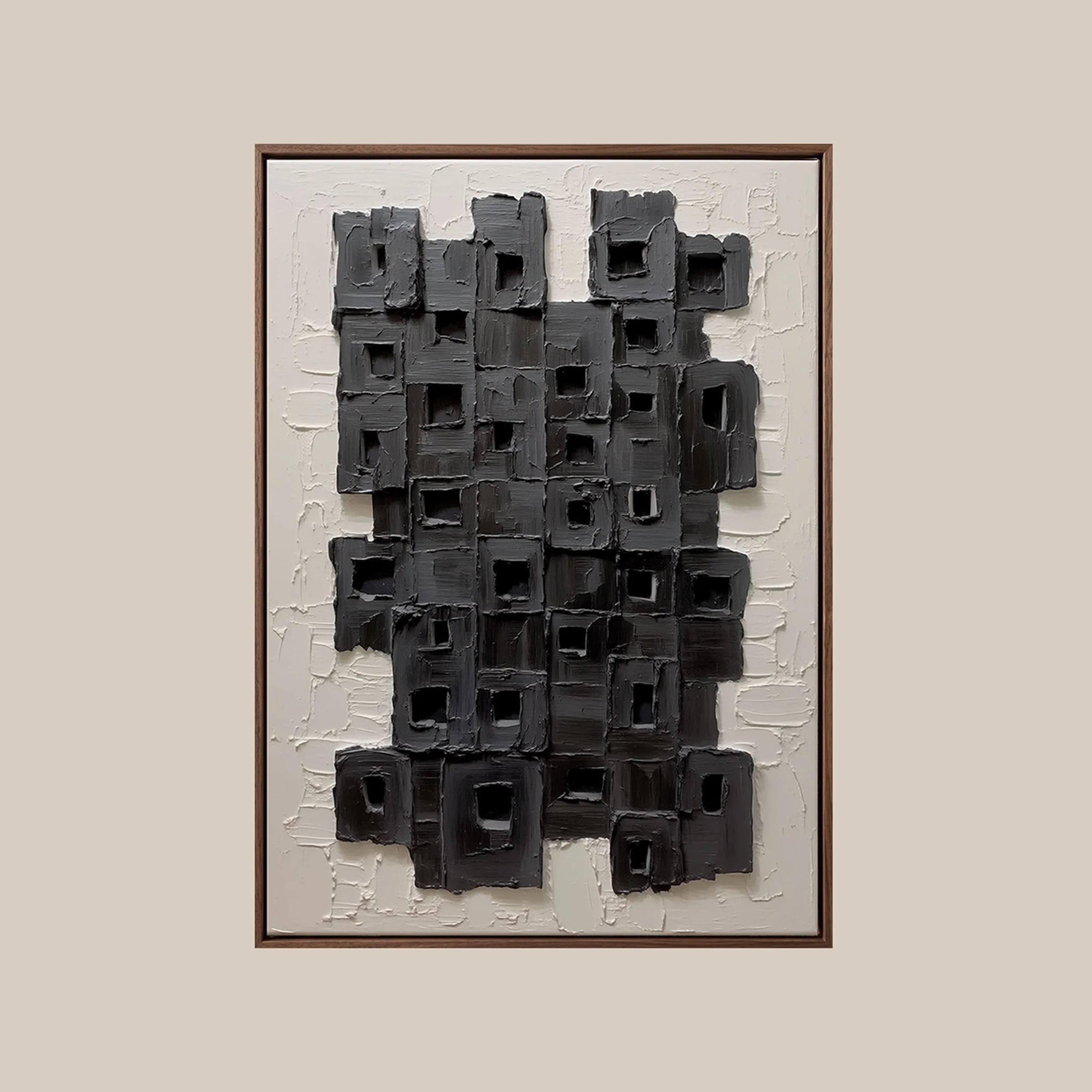 Geometric Abstract Art ｜ Obsidian-Grid-Matrix