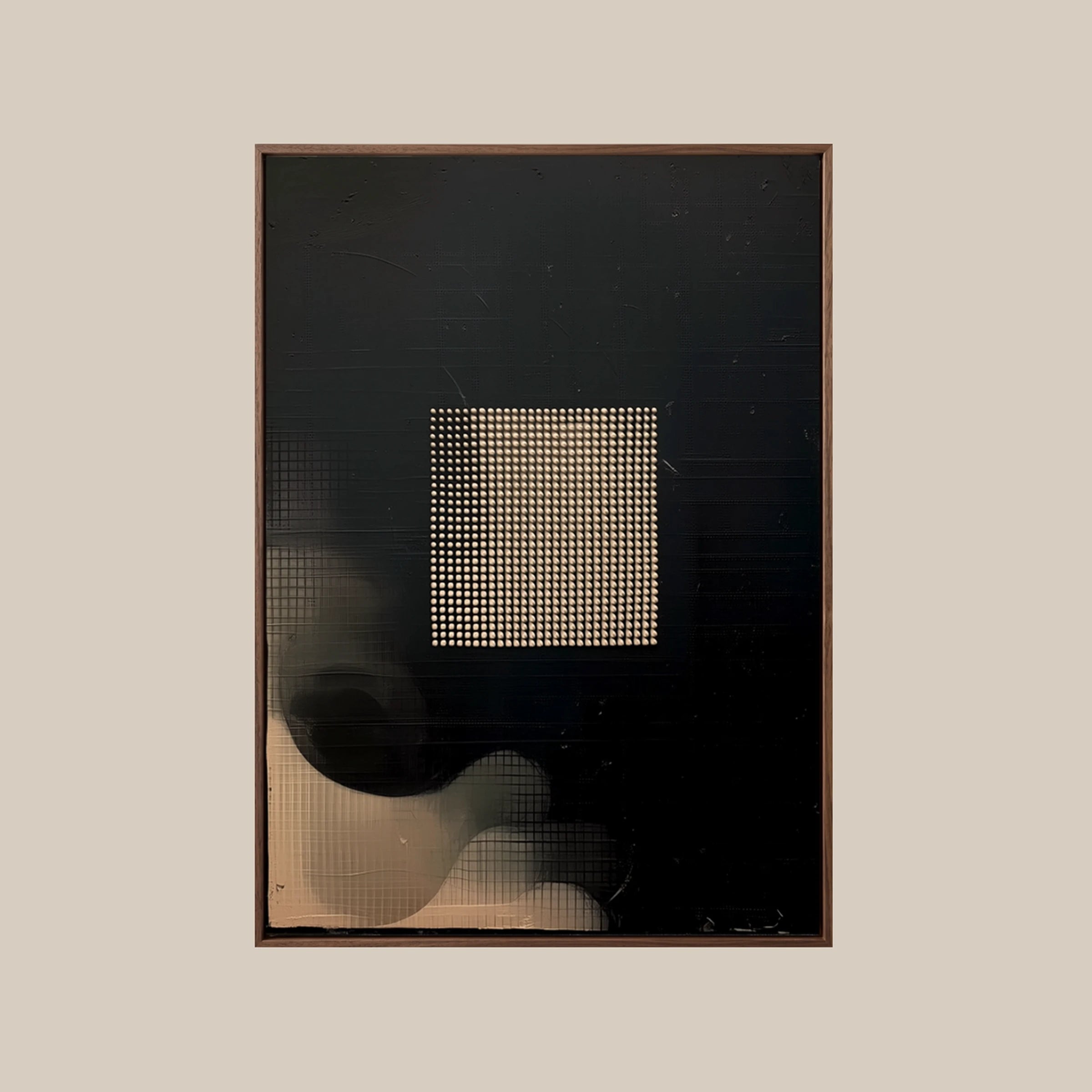 Black and White Abstract ｜ Obsidian-Matrix-Grid