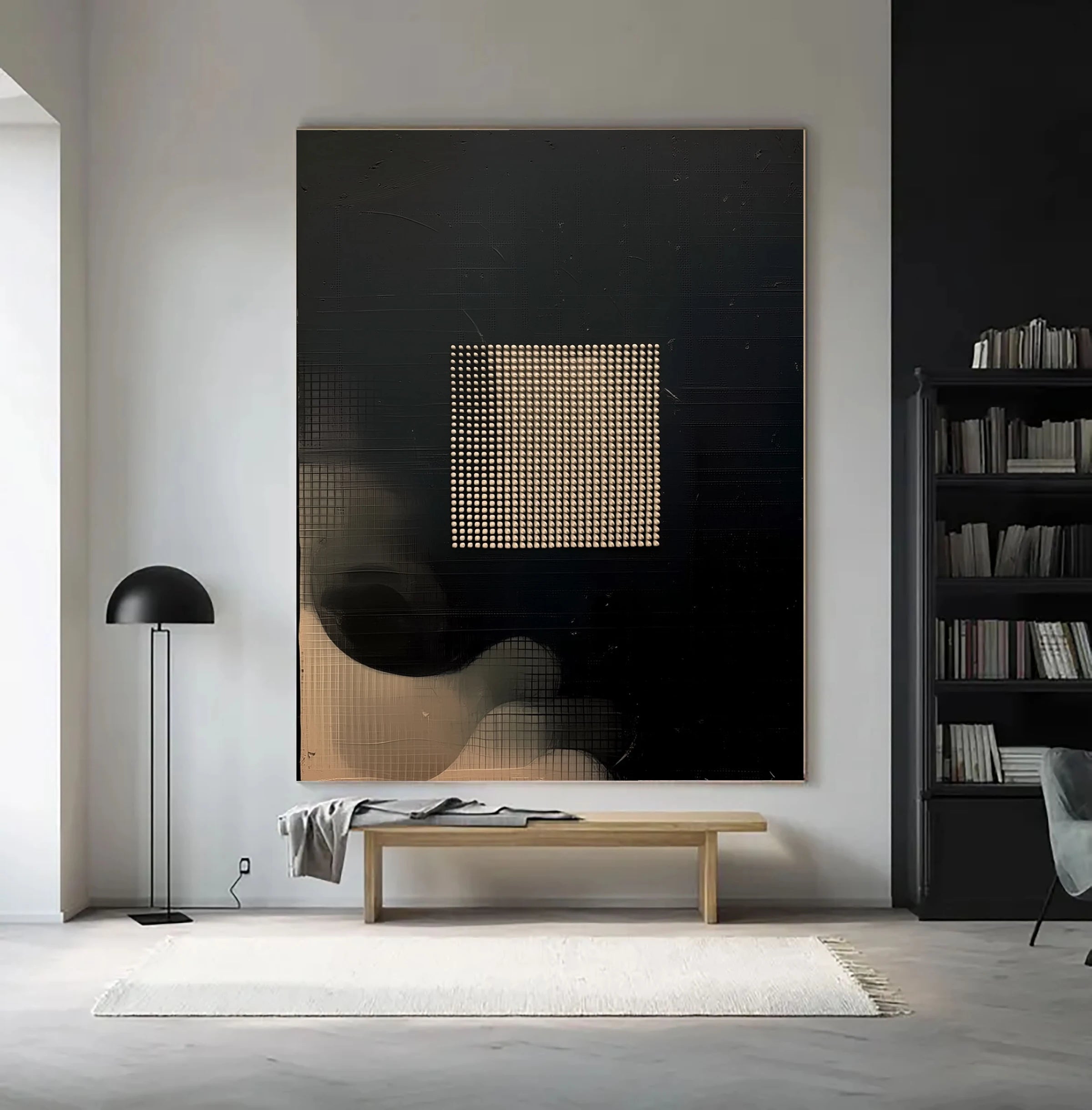 Black and White Abstract ｜ Obsidian-Matrix-Grid