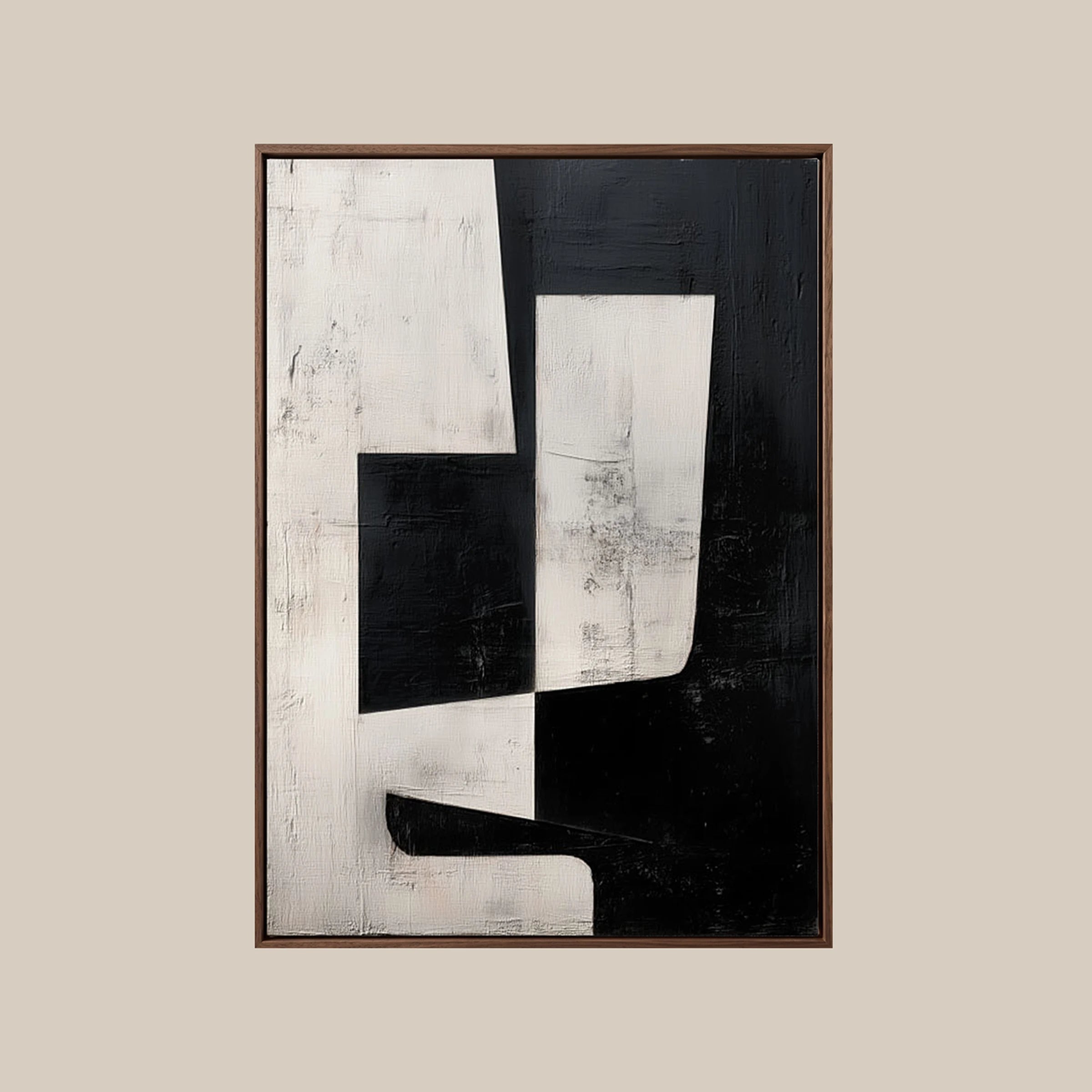Black and White Abstract ｜ Plaster-Tectonic-Mottle