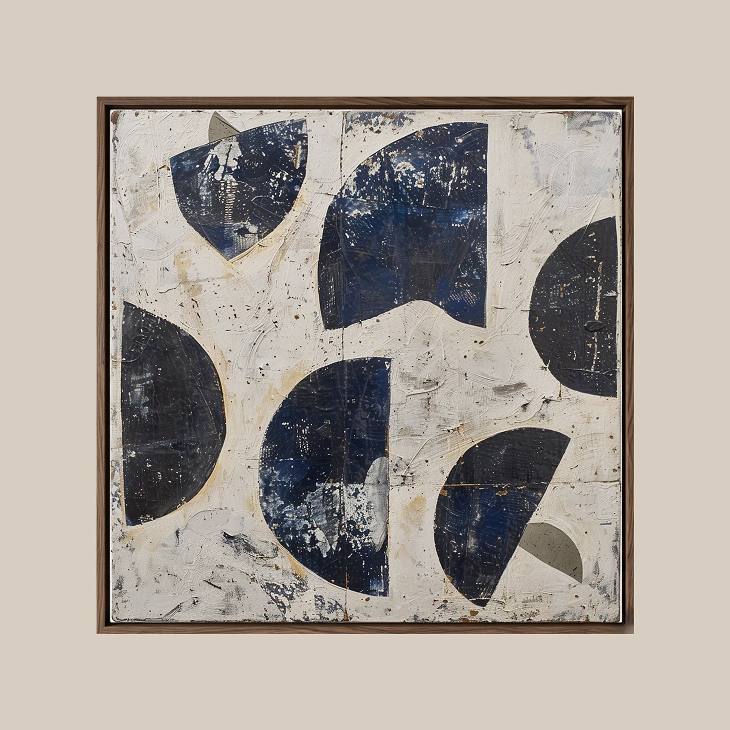 Japandi Wall Art ｜ Prussian-Geometric-Mottle