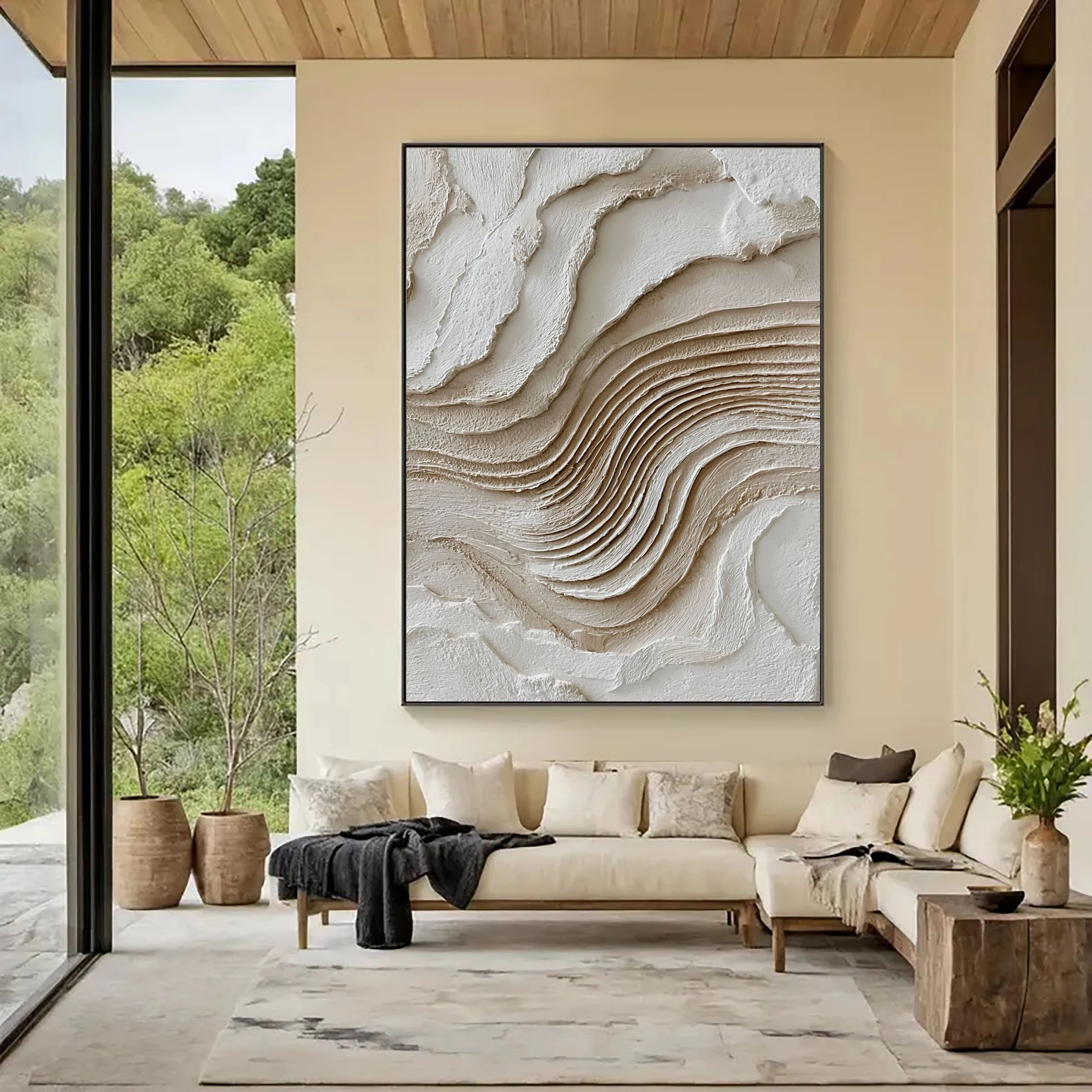Textured Wall Art ｜ Ribbed-Wave-Plaster