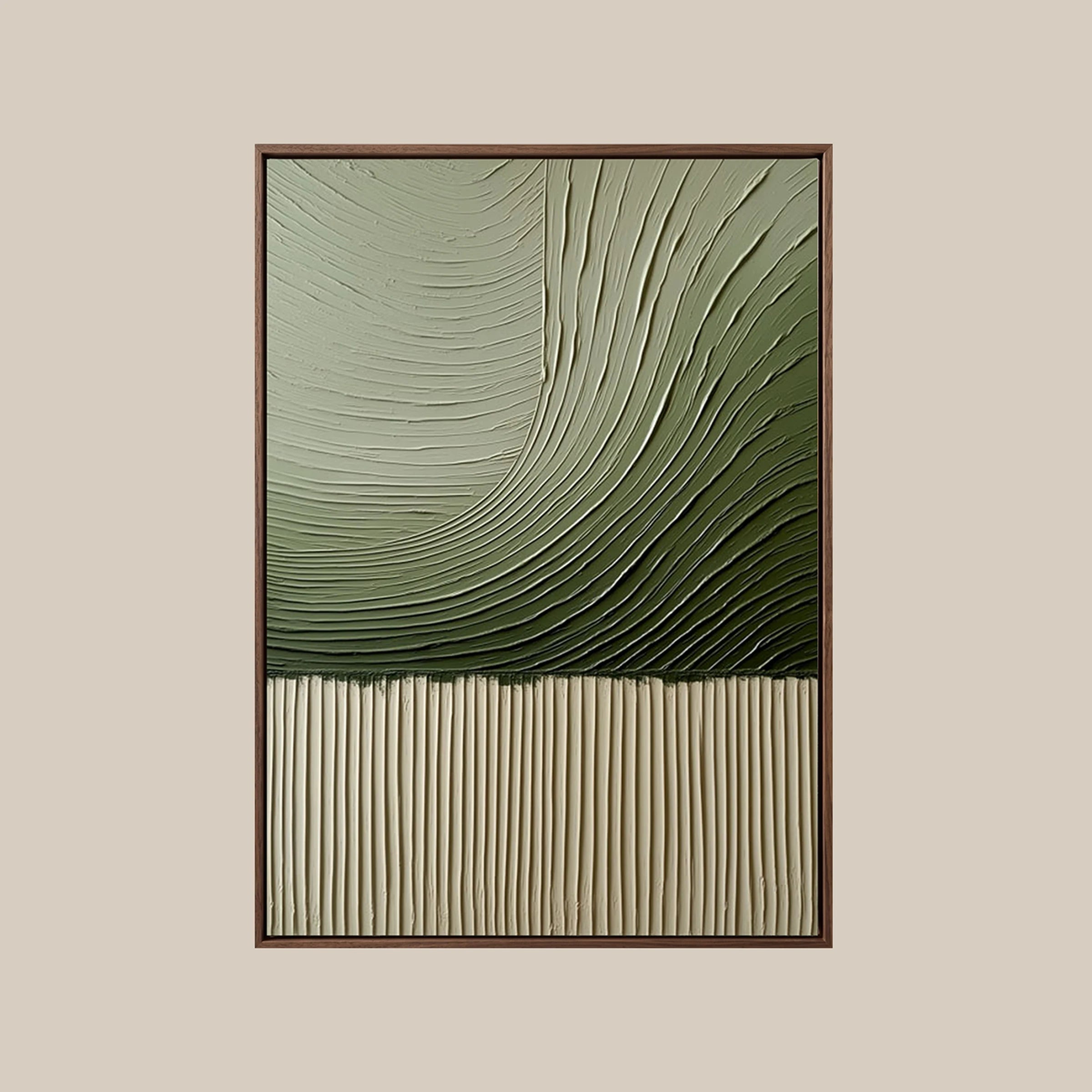 Textured Wall Art ｜ Sage-Plaster-Impasto