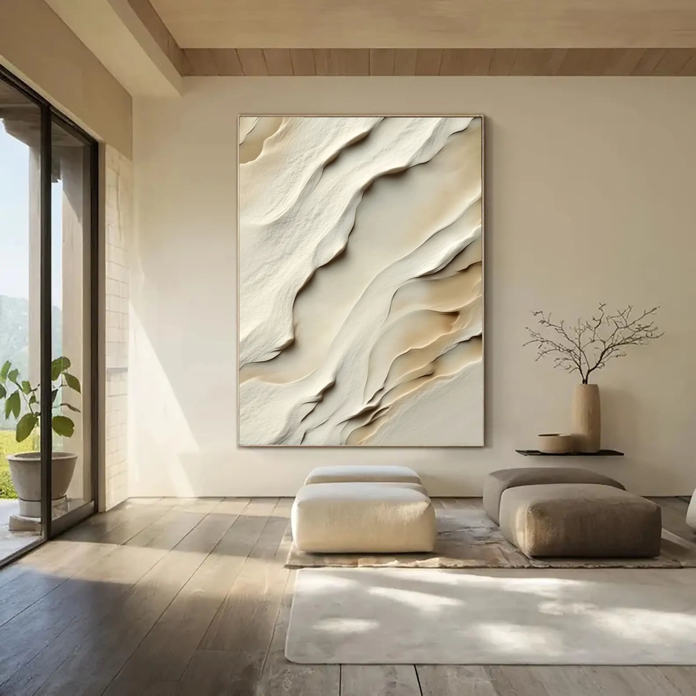 Textured Wall Art ｜ Serene-Mist-Ochre