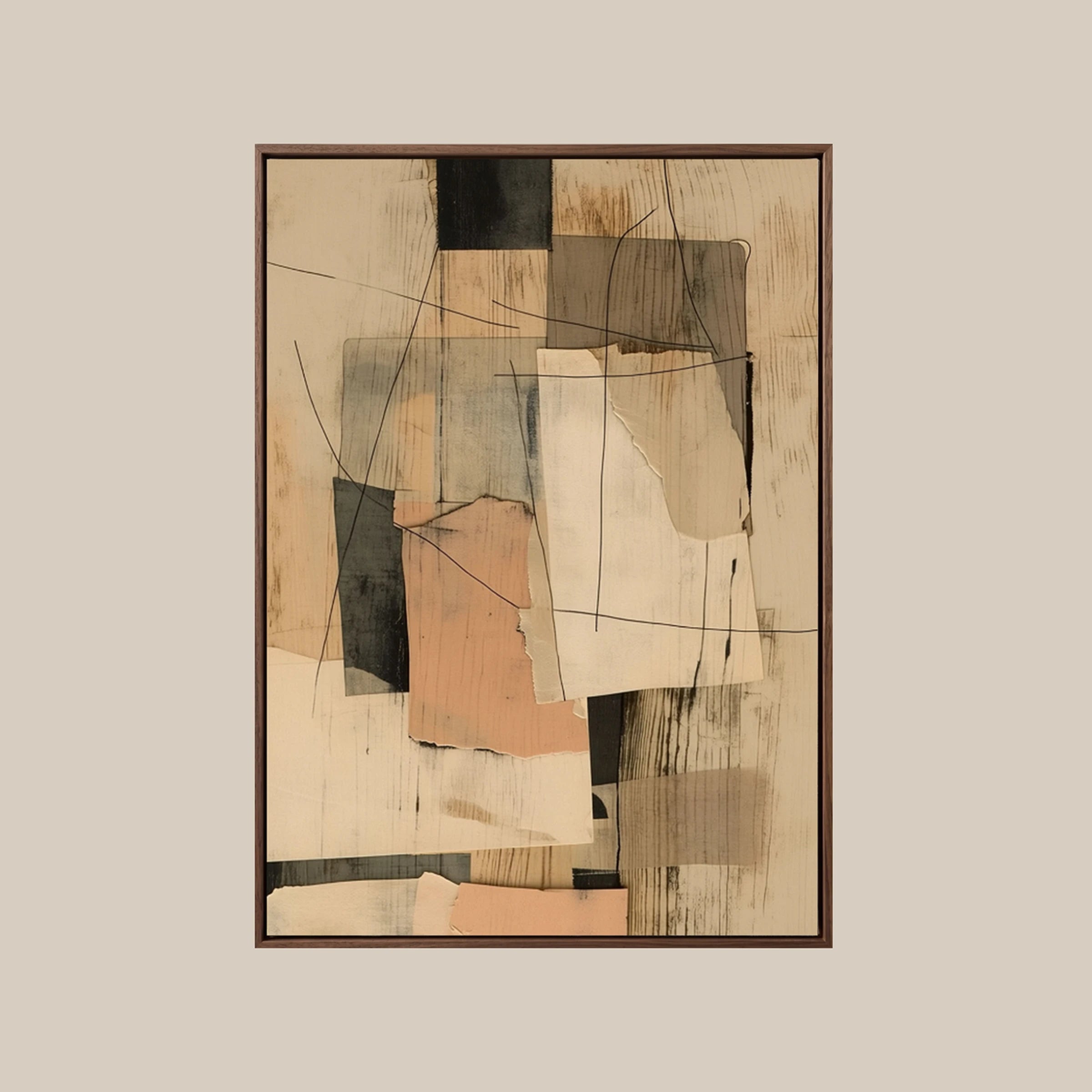 Japandi Wall Art ｜ Torn-Linen-Trace