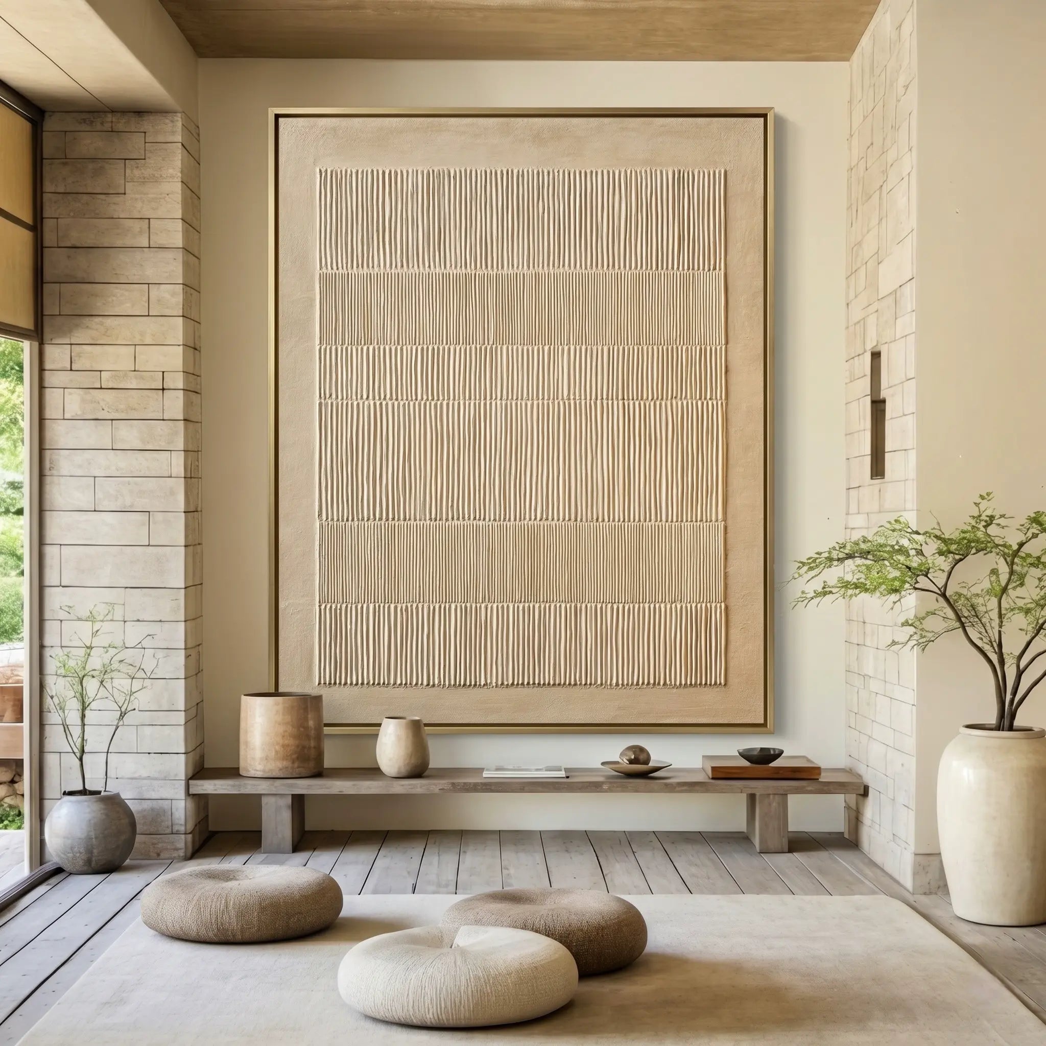 Line Art Abstract ｜ Vertical-Grid-Sanctuary