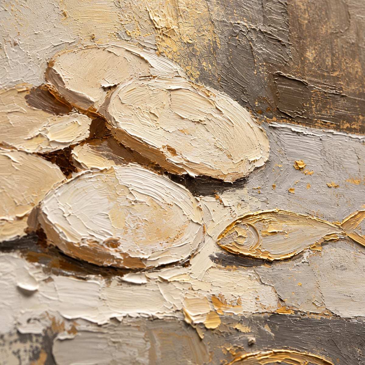 Amber-Relics oil painting brushwork and impasto detail photographed from an oblique side angle