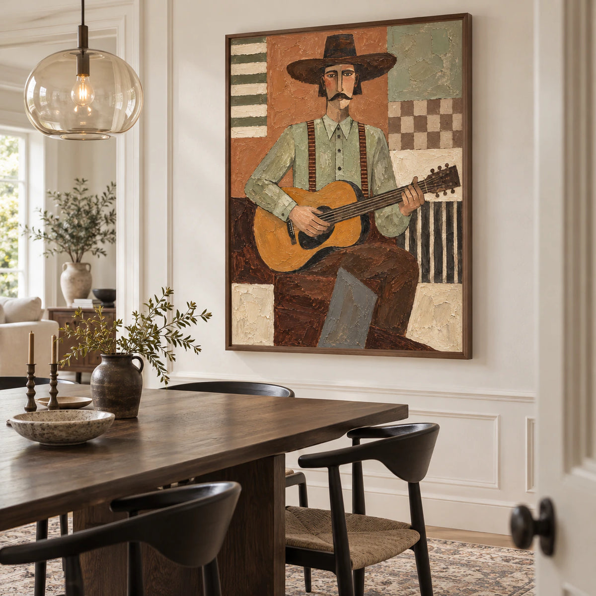 Amber-Troubadour displayed prominently in a refined daylight-filled dining room.