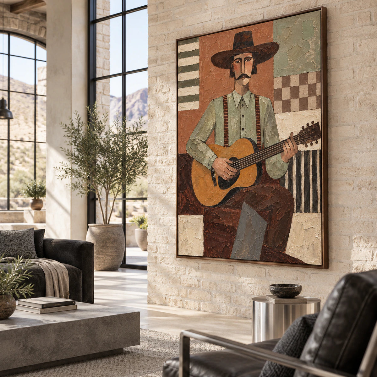 Amber-Troubadour featured prominently in an expansive daylight-filled loft interior.