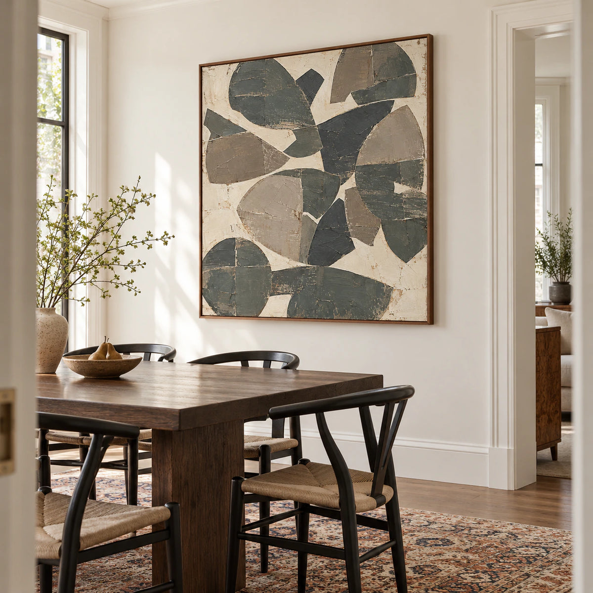 Aperture-Relic at large scale in a refined daylight-filled dining room.