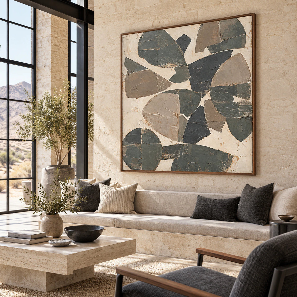 Aperture-Relic anchoring an expansive daylight-filled loft hospitality interior.