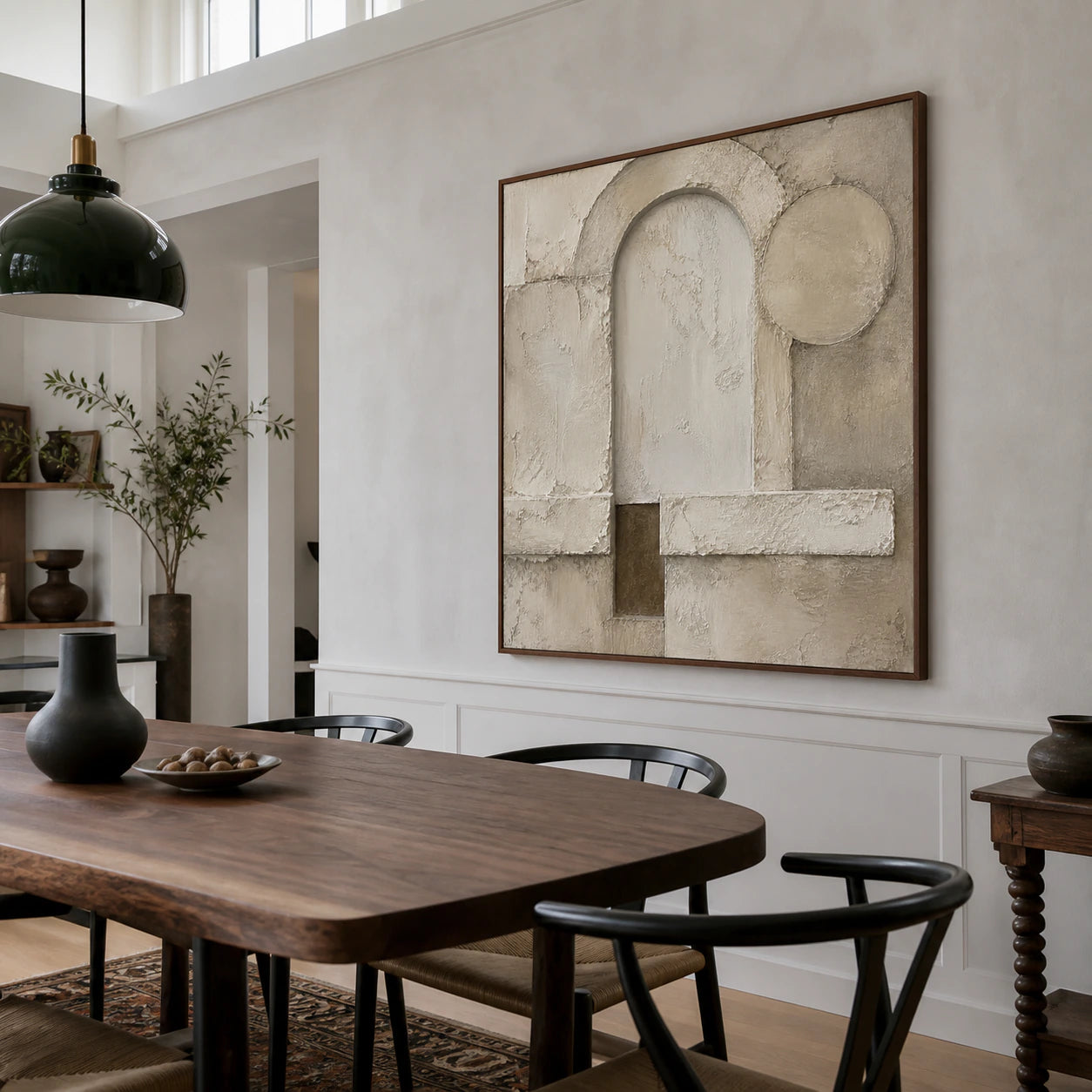 Arc-Relief above a refined dining setting in daylight.