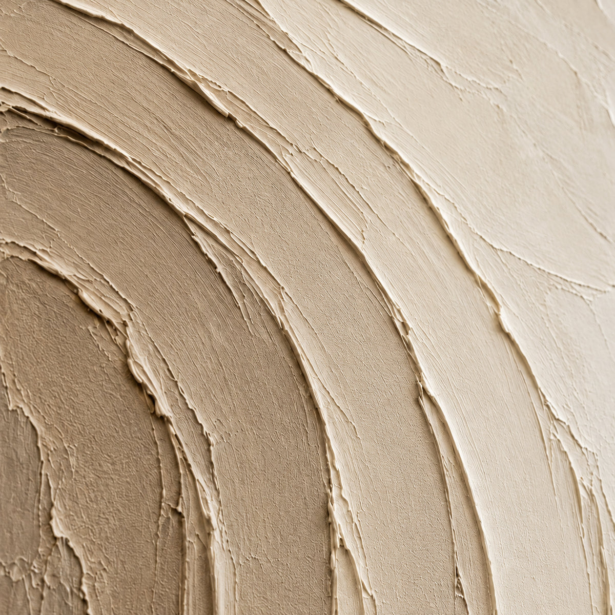 Arched-Relief oil painting brushwork and impasto detail photographed from an oblique side angle