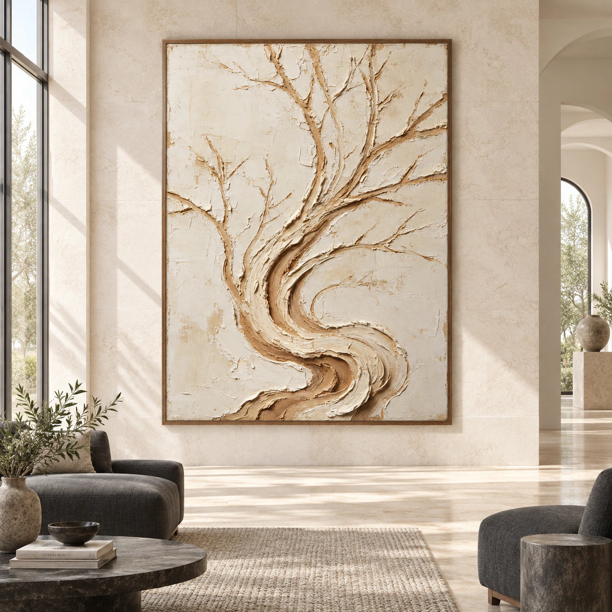 Bark-Current displayed at large scale, straight-on in a bright spacious architectural interior.
