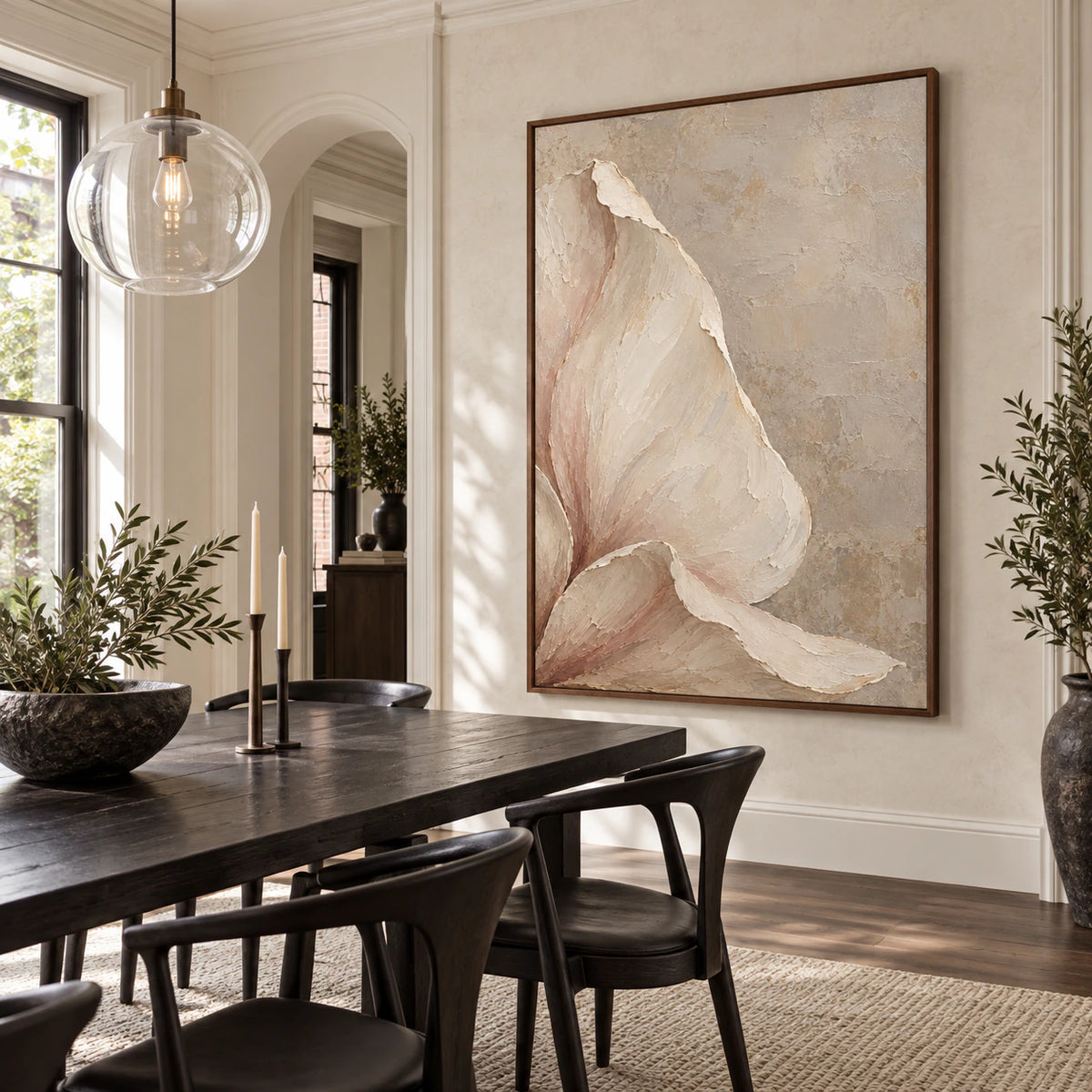 Bloom-Contour displayed prominently in a refined daylight dining room.