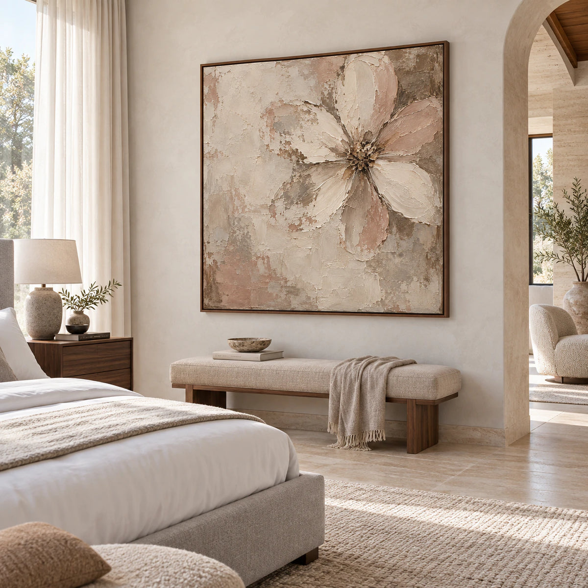 Bloom-Patina bringing quiet texture to a light-filled bedroom.