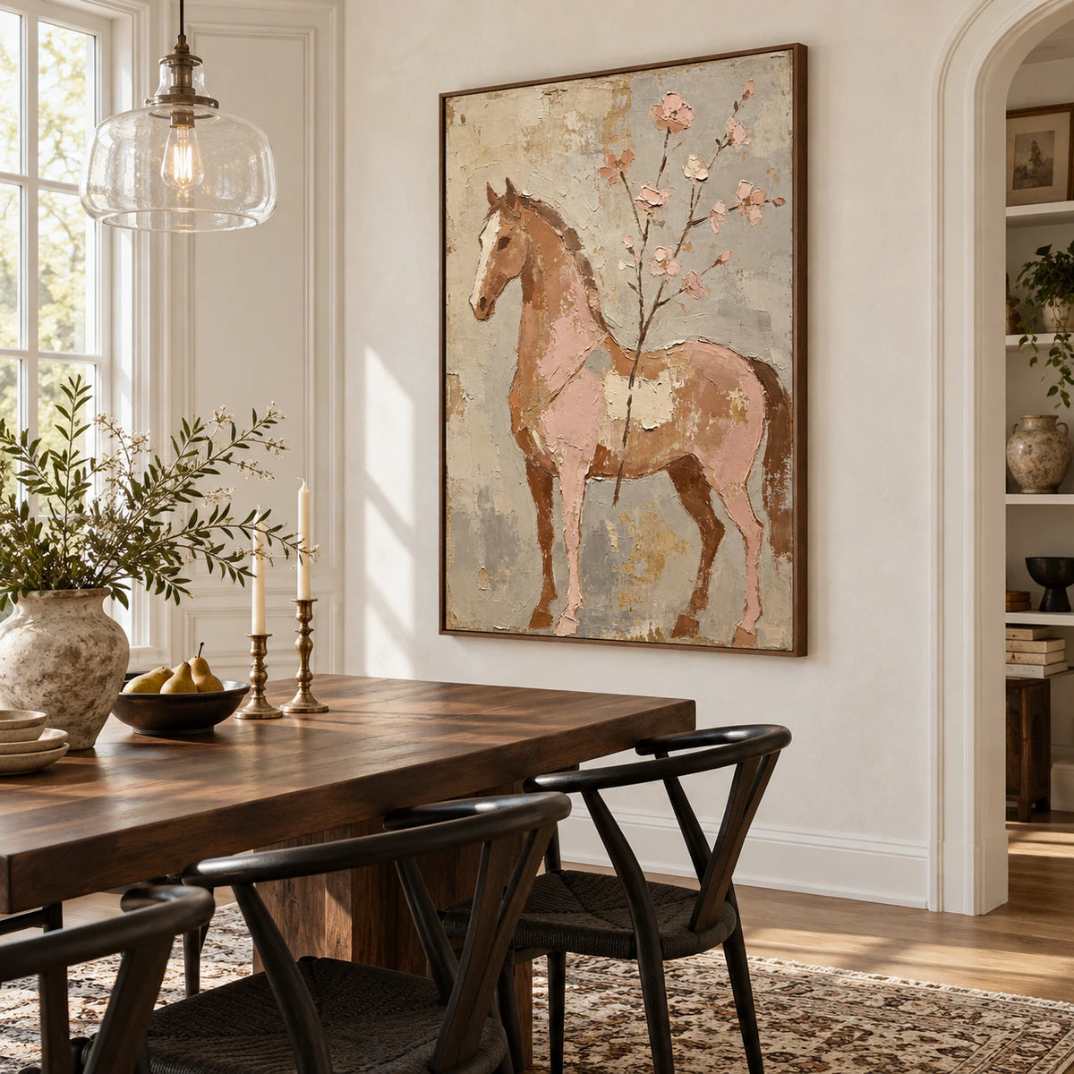 Blush-Canter displayed prominently in a refined daylight-filled dining room.