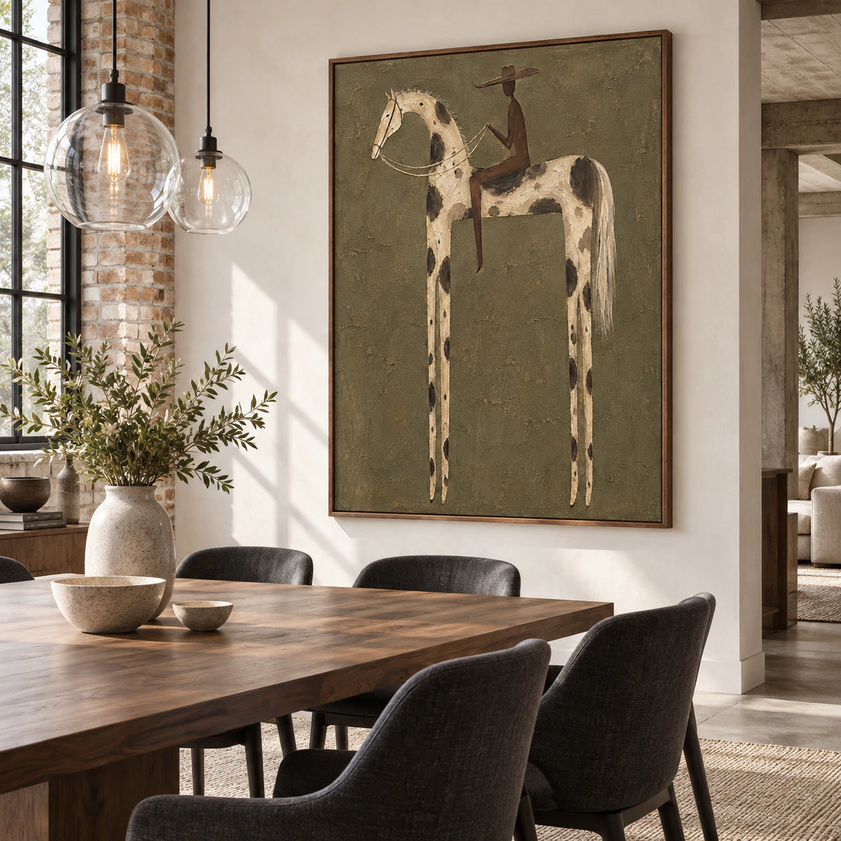 Refined dining room featuring Bridle-Reverie at large scale.