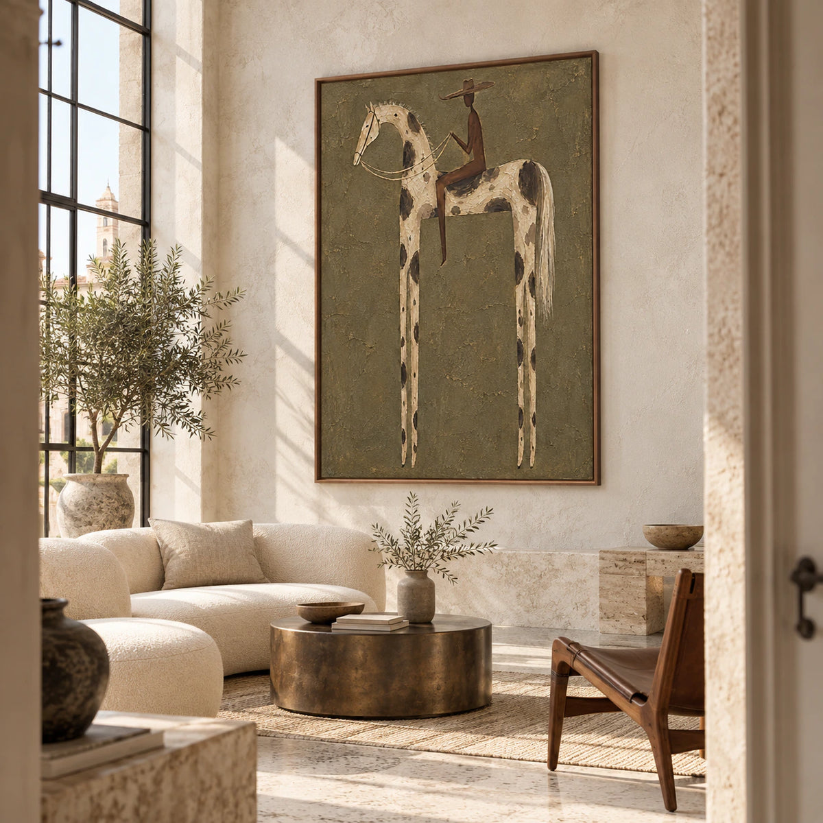 Expansive loft hospitality interior featuring Bridle-Reverie.