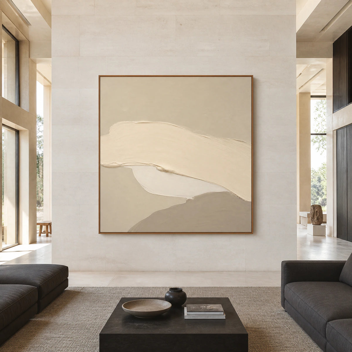 Calm-Relief displayed at large scale in a bright, expansive architectural living space.