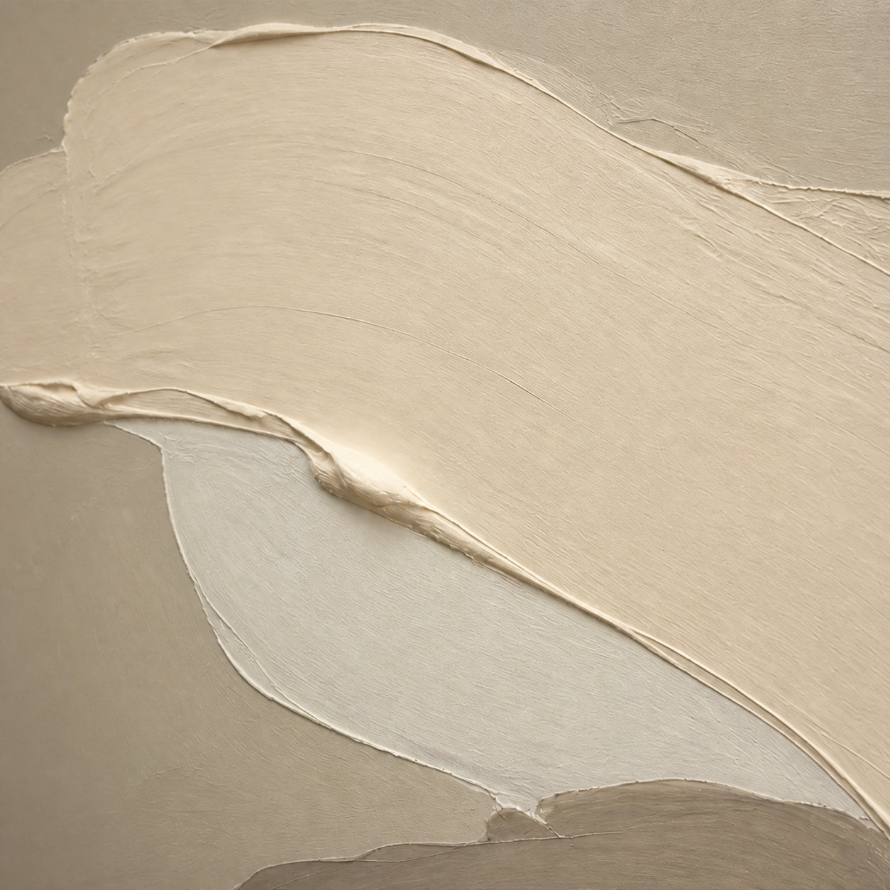 Calm-Relief oil painting brushwork and impasto detail photographed from an oblique side angle