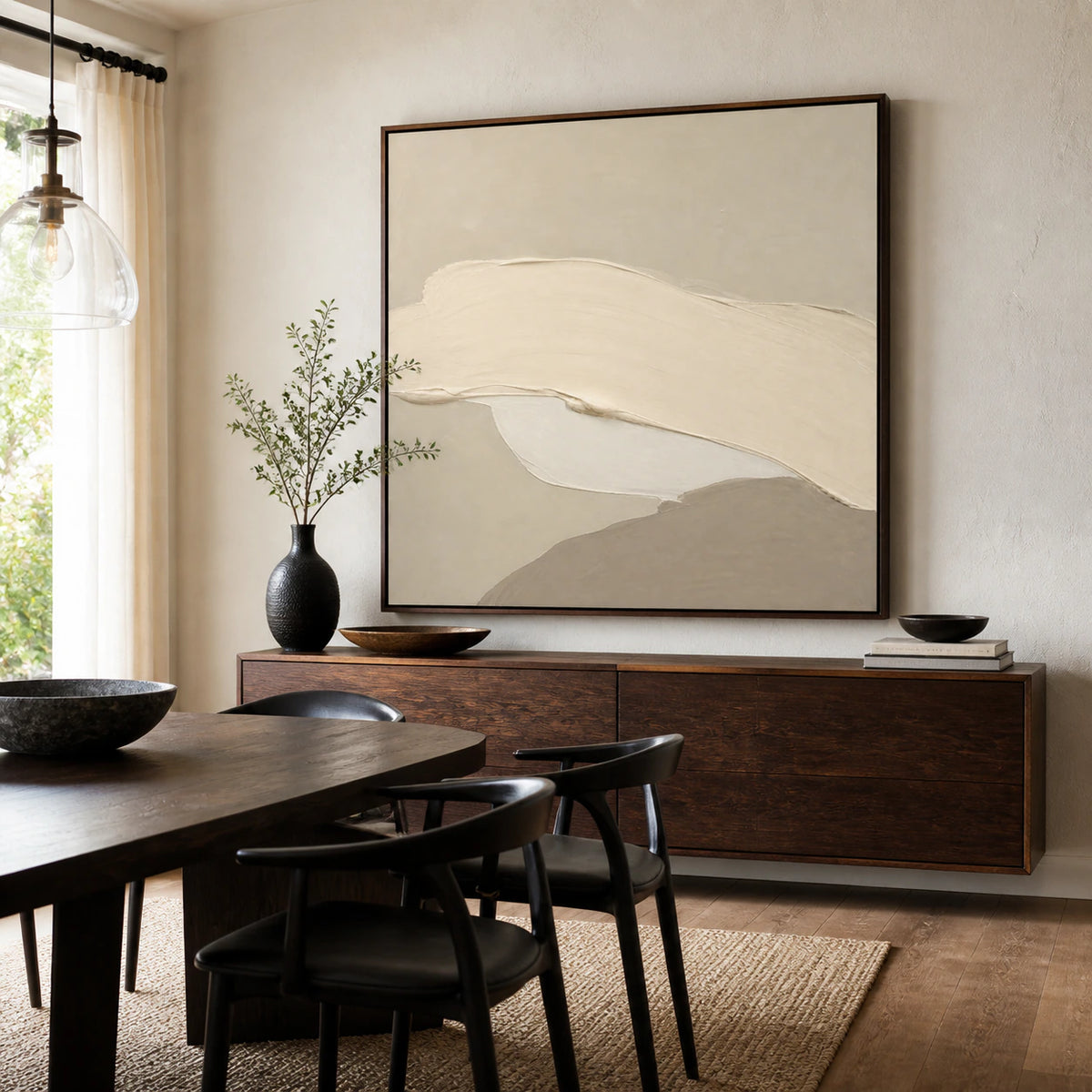 Calm-Relief displayed above a refined dining setting in daylight.