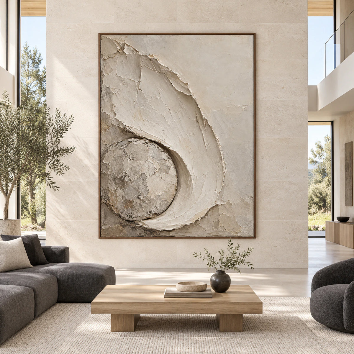 Chalk-Orbit displayed at large scale in a bright architectural living space.